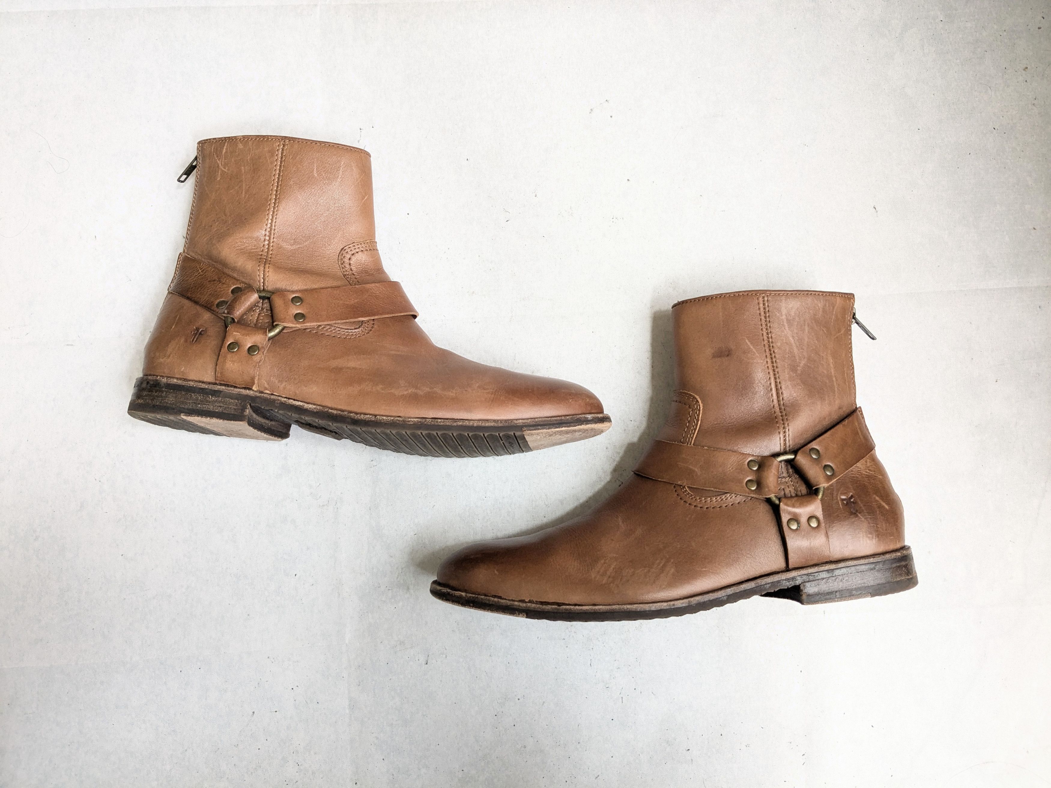 Frye Frye Harness Boots Brown 10.5 Leather Buckle Strap Size US 10.5 / EU 43-44 - 1 Thumbnail