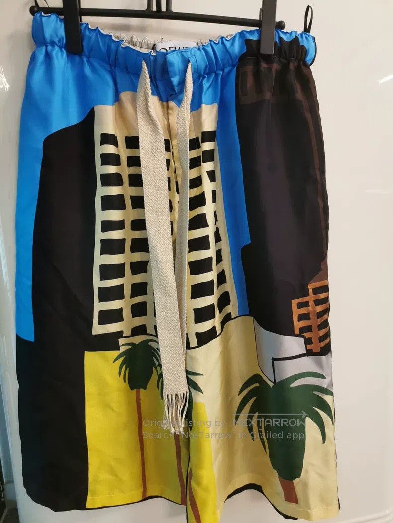 Loewe Loewe size L Black and Blue Color Block Palm Tree Pattern D Size US 38 / EU 54 - 1 Thumbnail