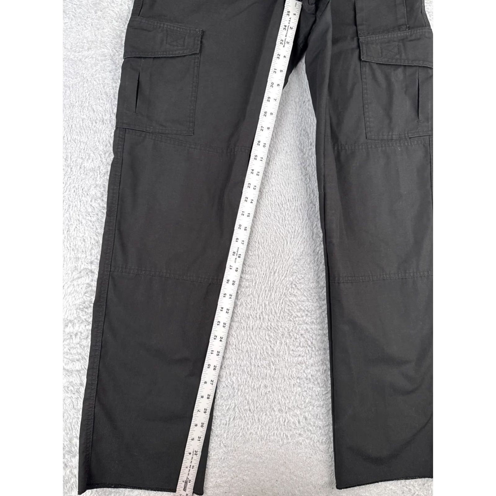 Propper VINTAGE Propper Pants Women 10 Black Cargo Rip-Stop Fabric Double Knee Poly Un-Hemmed Size 32" / US 10 / IT 46 - 7 Thumbnail