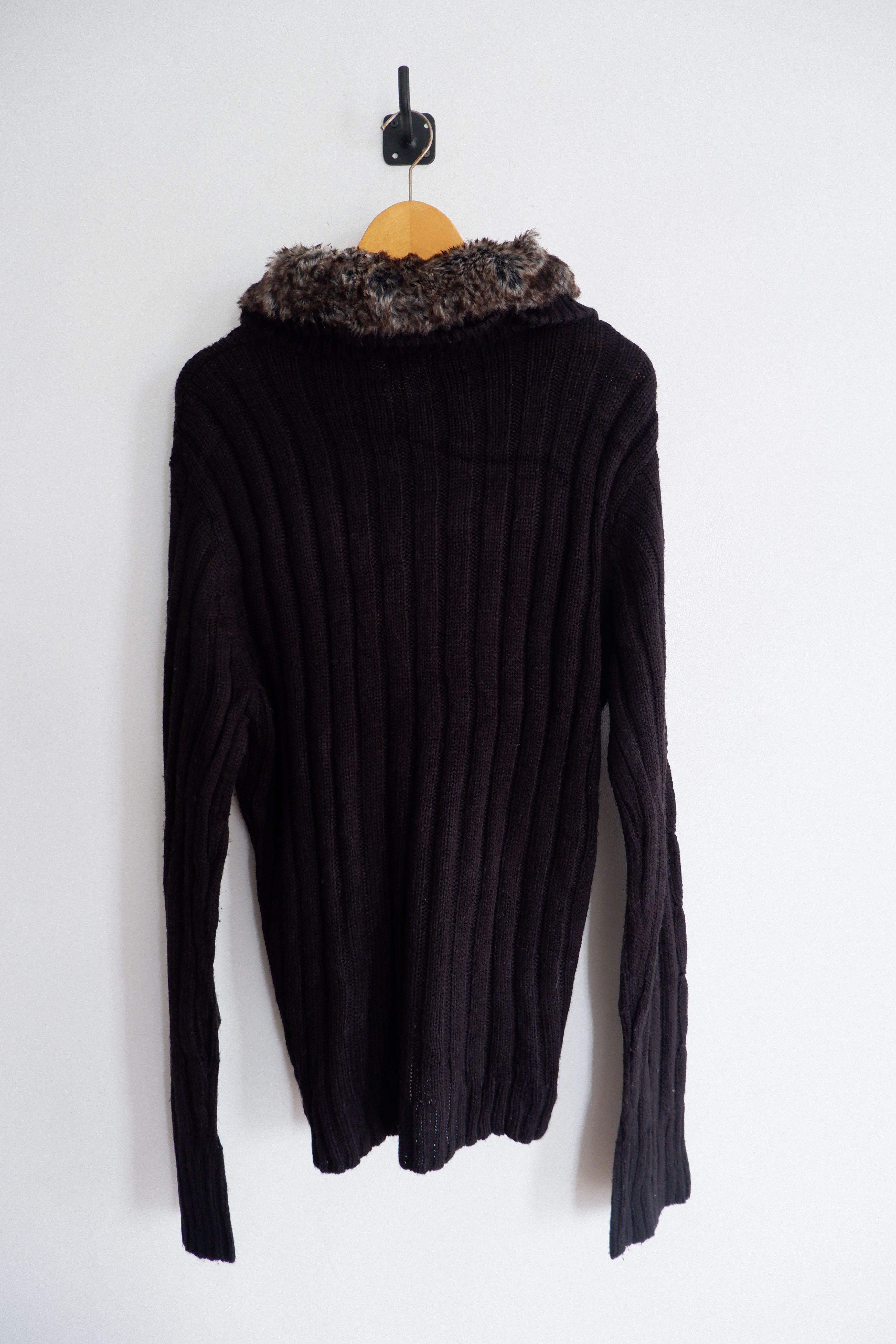 If Six Was Nine Vintage Louis Chavlon Fur Neck Knitted Zip Size US L / EU 52-54 / 3 - 6 Thumbnail