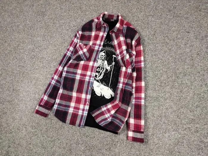 Flannel Vintage Flannel Shirt Checkered Travis Scott Style Hype Size US L / EU 52-54 / 3 - 2 Thumbnail