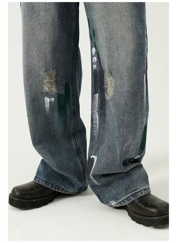 Japanese Brand Noriyo x Saki Street style tie-dye slim wide-leg jeans Size US 32 / EU 48 - 6 Thumbnail