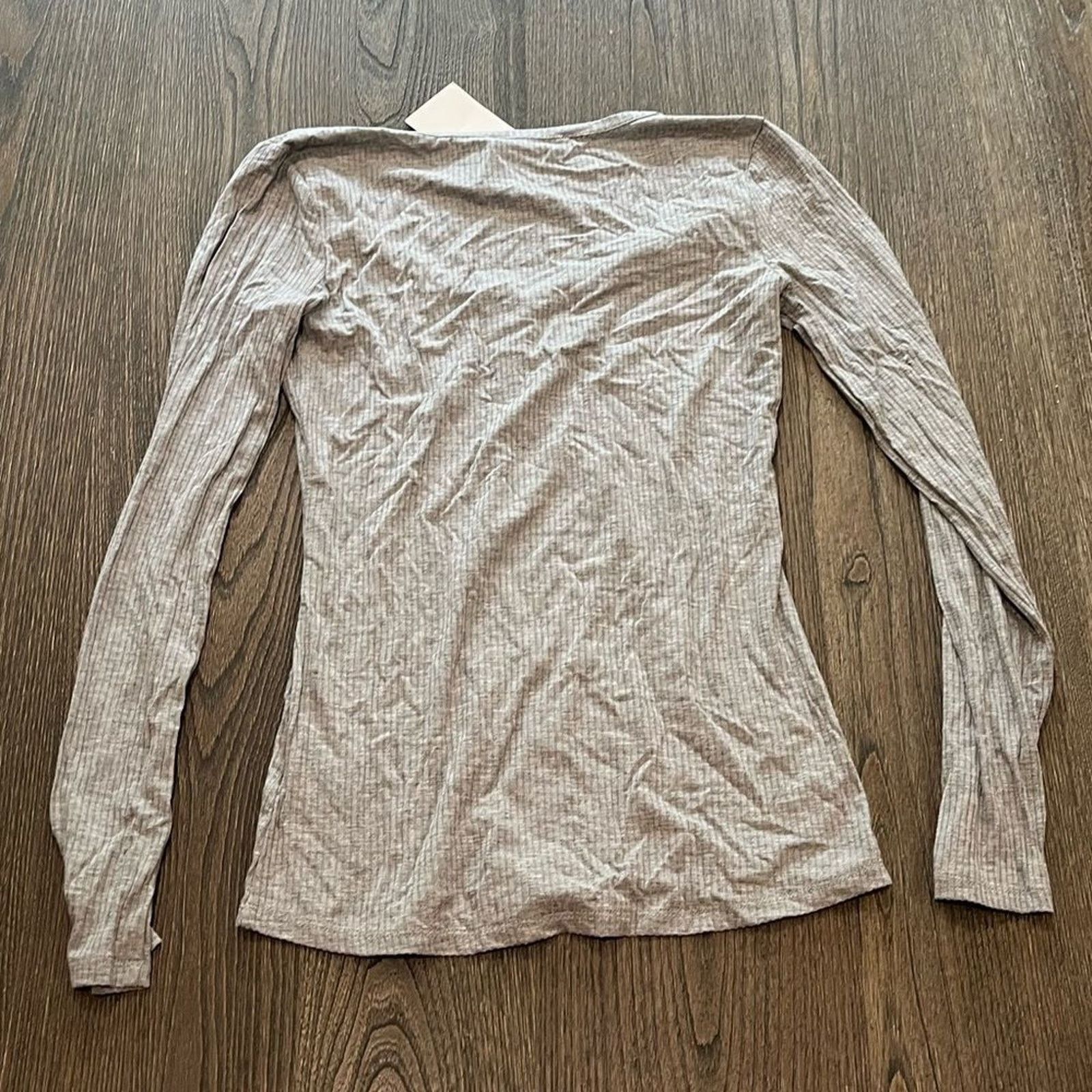 Vintage NWT Doubleju Light Gray Long Sleeve Ribbed Henley Top Size S Size S / US 4 / IT 40 - 4 Thumbnail
