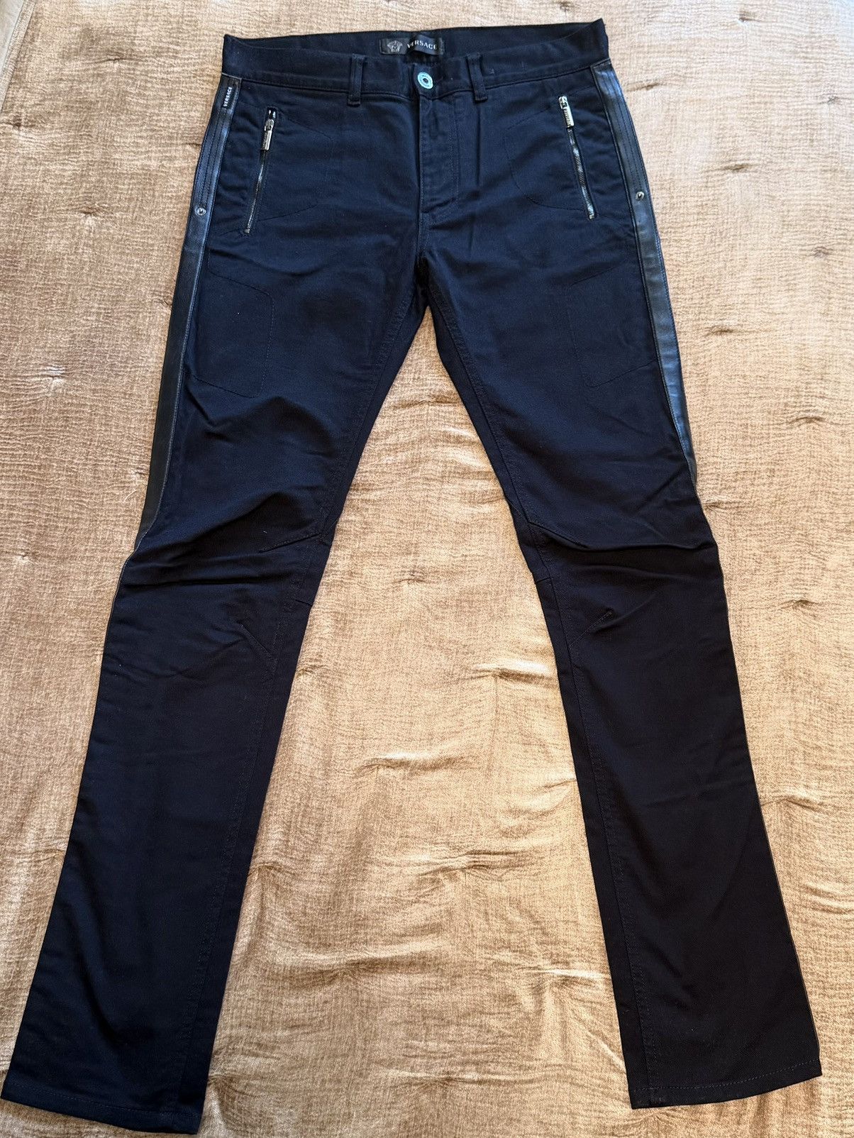 Versace Versace Moto Jeans Lambskin Leather Details Worn Once Size US 32 / EU 48 - 4 Thumbnail