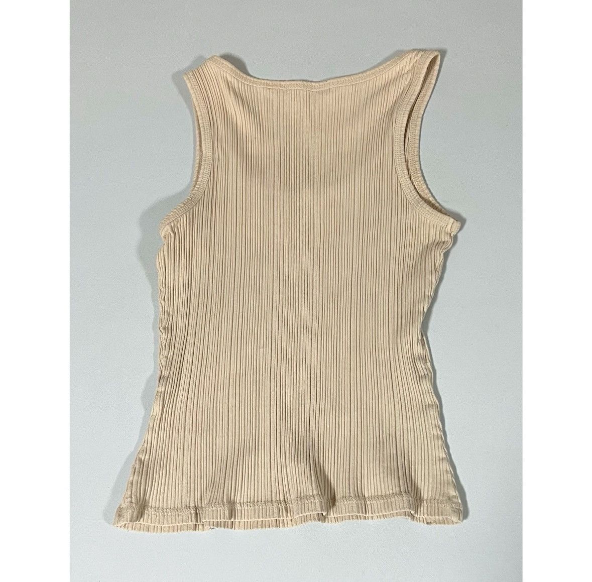 Japanese Brand Tan Beige Solid Tank Top T-Shirt Cami Camisole Tee Size S ✨ Size S / US 4 / IT 40 - 3 Thumbnail