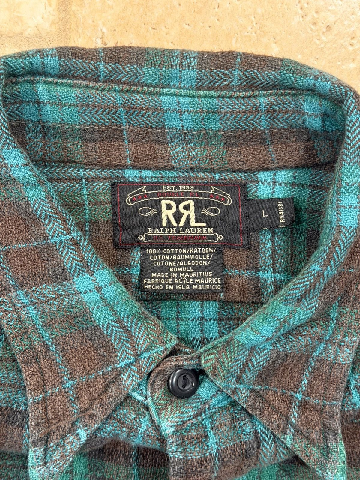 RRL Ralph Lauren RRL Ralph Lauren Vintage 90s Green/Brown Check Flannel Shirt Size US L / EU 52-54 / 3 - 12 Thumbnail