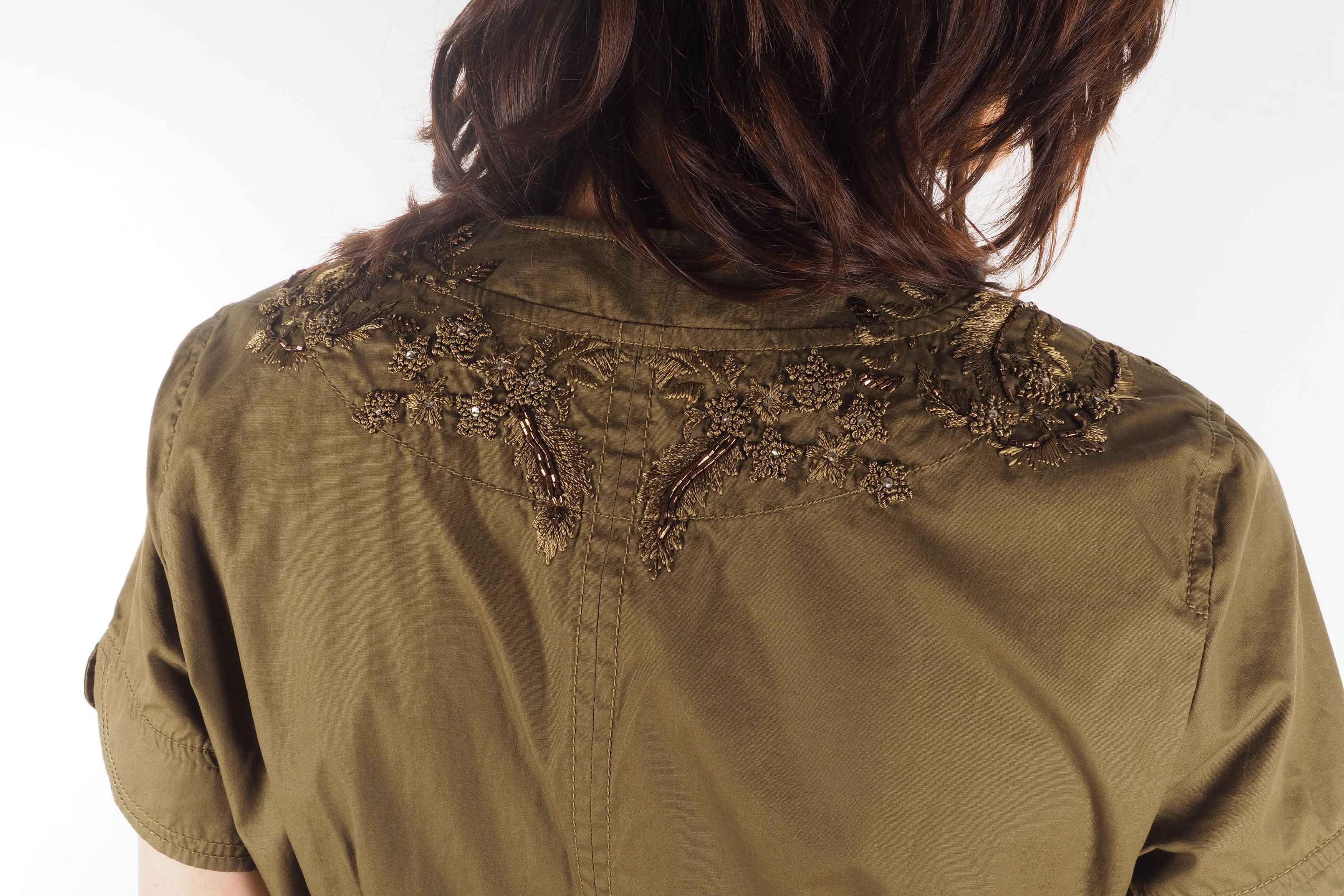 Christian Lacroix Christian Lacroix Vintage Cotton Khaki Embroidery Dress Size M / US 6-8 / IT 42-44 - 3 Thumbnail