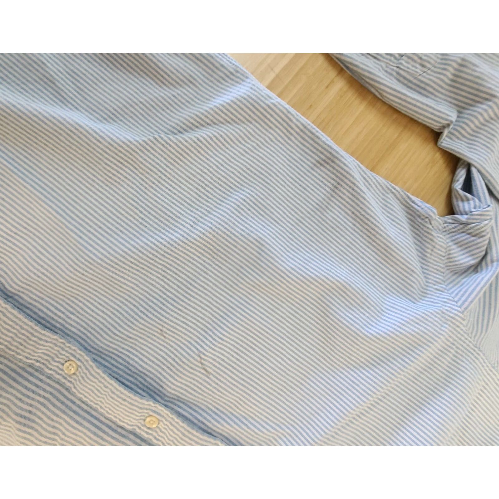 Polo Ralph Lauren Polo Ralph Lauren Shirt XL Classic Fit Spread Collar Striped Blue/White Multicolor 100% Cotton Men Button-Up Size US XL / EU 56 / 4 - 3 Thumbnail