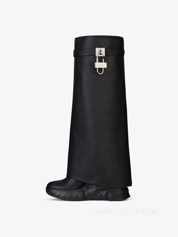 Givenchy SHARK LOCK BIKER BOOTS IN GRAINED LEATHER Size US 7 / IT 37 - 1 Thumbnail