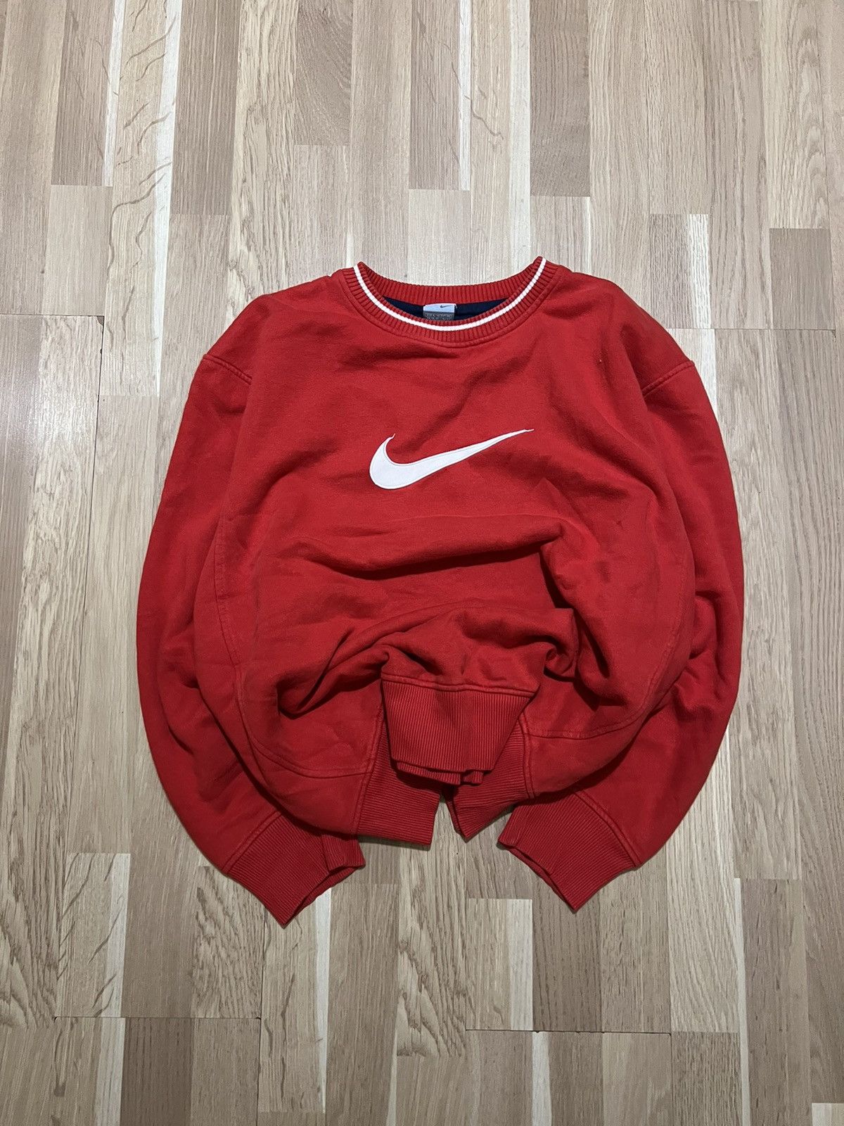 Nike × Vintage Nike big swoosh hype vintage drill sweatshirt y2k style 90s Size US L / EU 52-54 / 3 - 2 Thumbnail