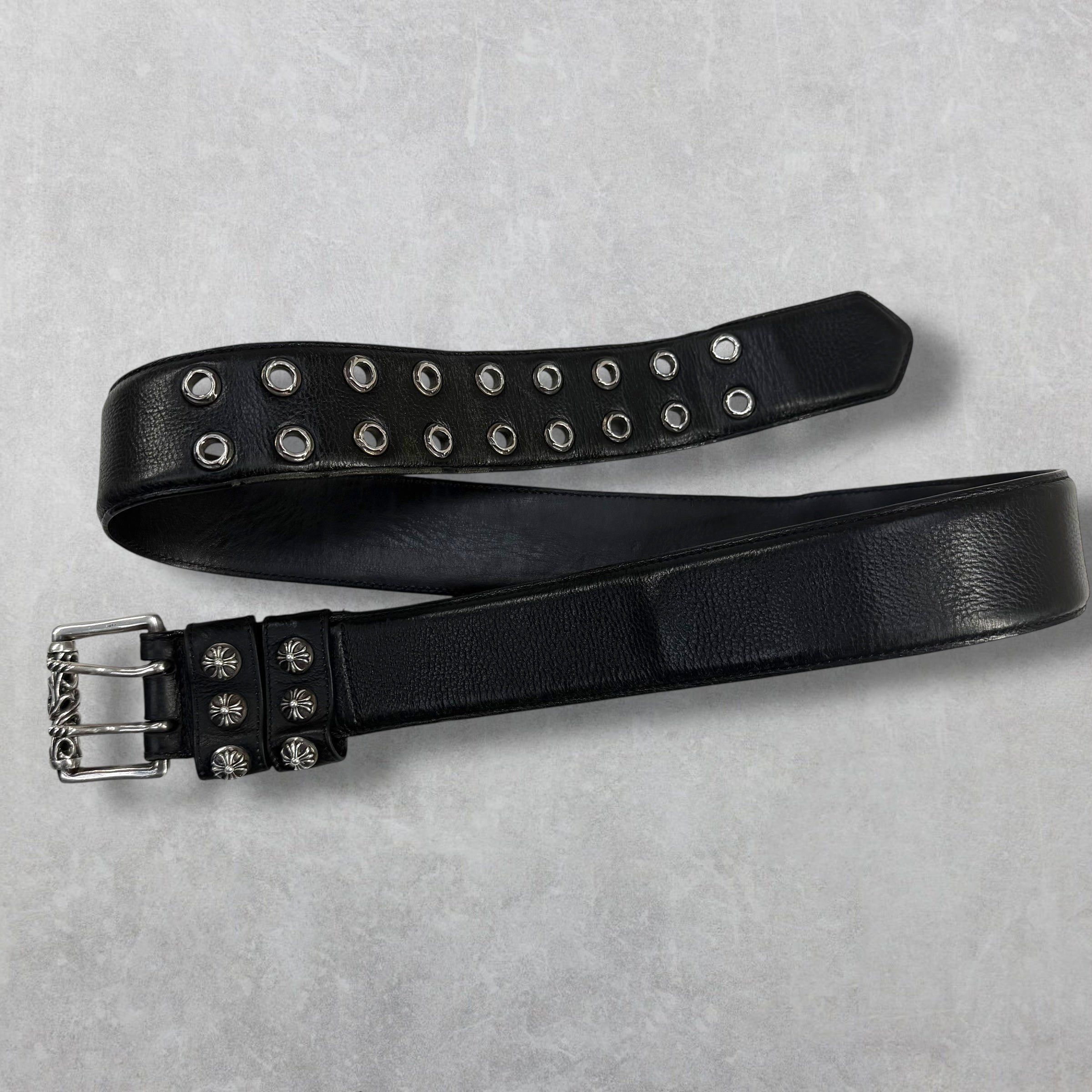 Chrome Hearts Chrome Hearts Black Double Pin Roller Belt 38 Size 38 - 2 Thumbnail