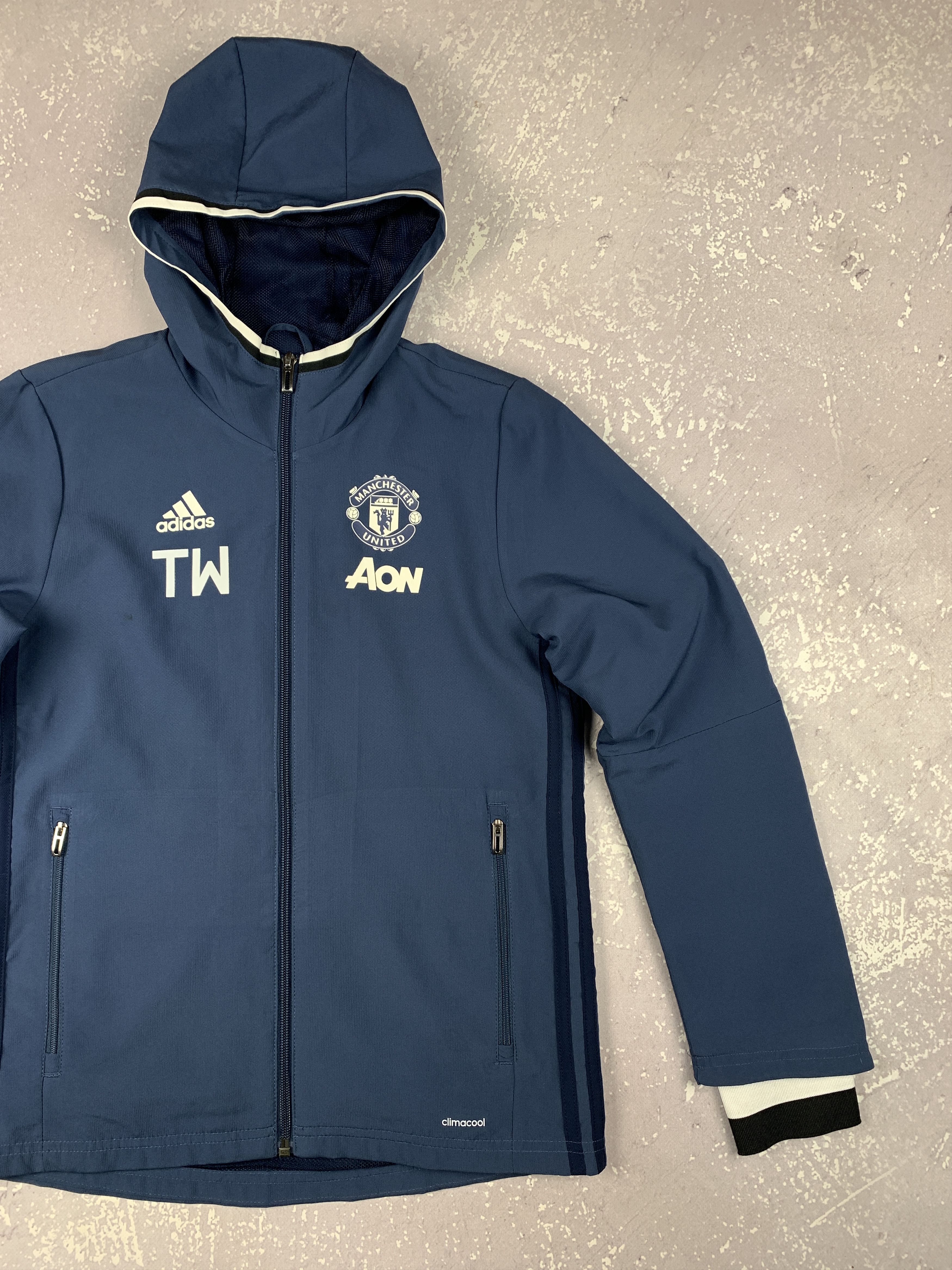 Adidas 2016 Adidas Manchester United Training Hoodie Jacket Youth Size US XXS / EU 40 - 3 Thumbnail