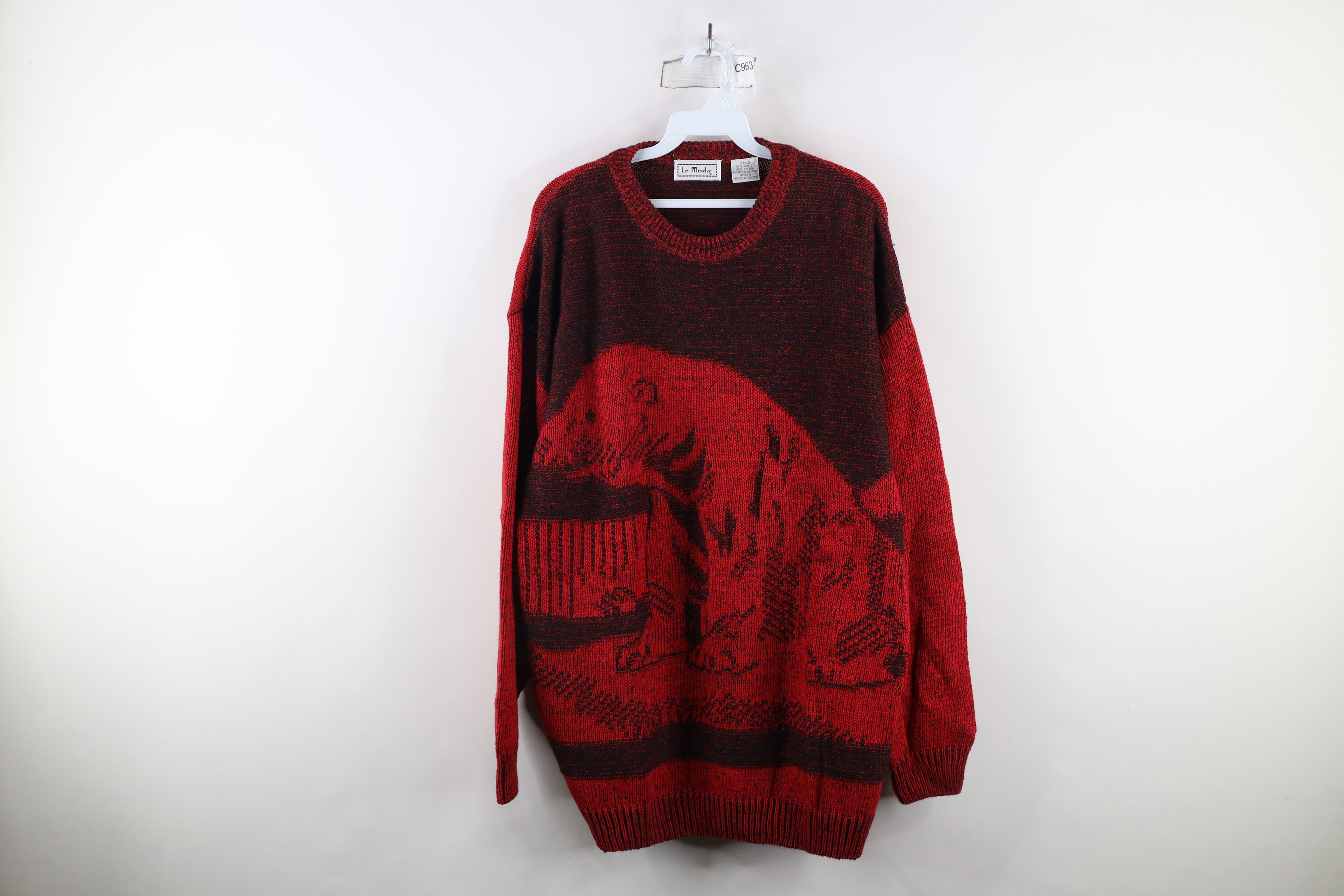 Vintage Vintage 90s Streetwear Polar Bear Knit Crewneck Sweater Size US XXL / EU 58 / 5 - 1 Thumbnail