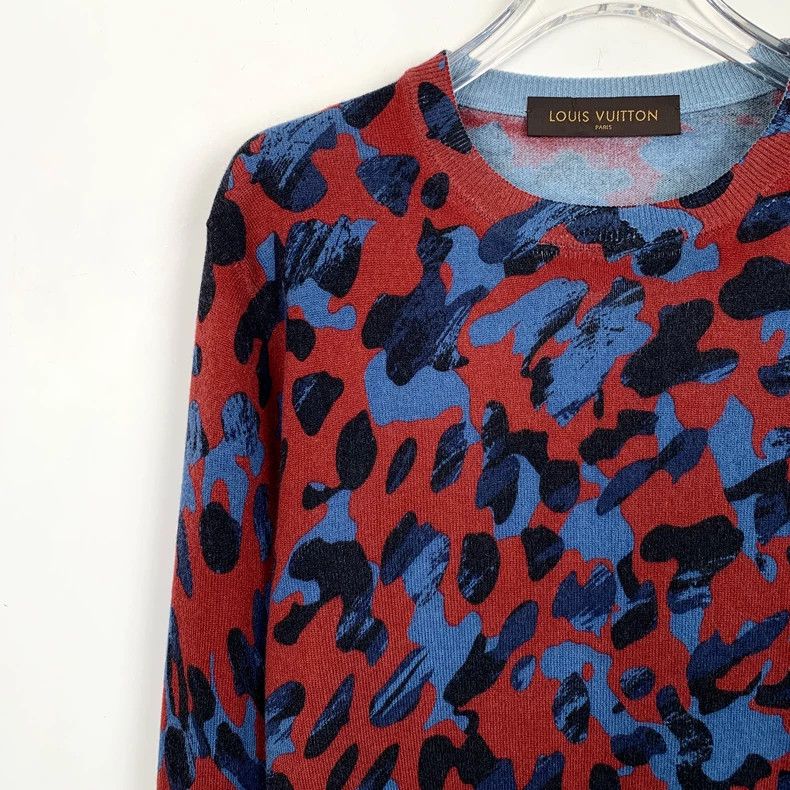 Louis Vuitton Louis Vuitton Red Camo Crew Neck Long Sleeve Sweater Size US S / EU 44-46 / 1 - 3 Thumbnail