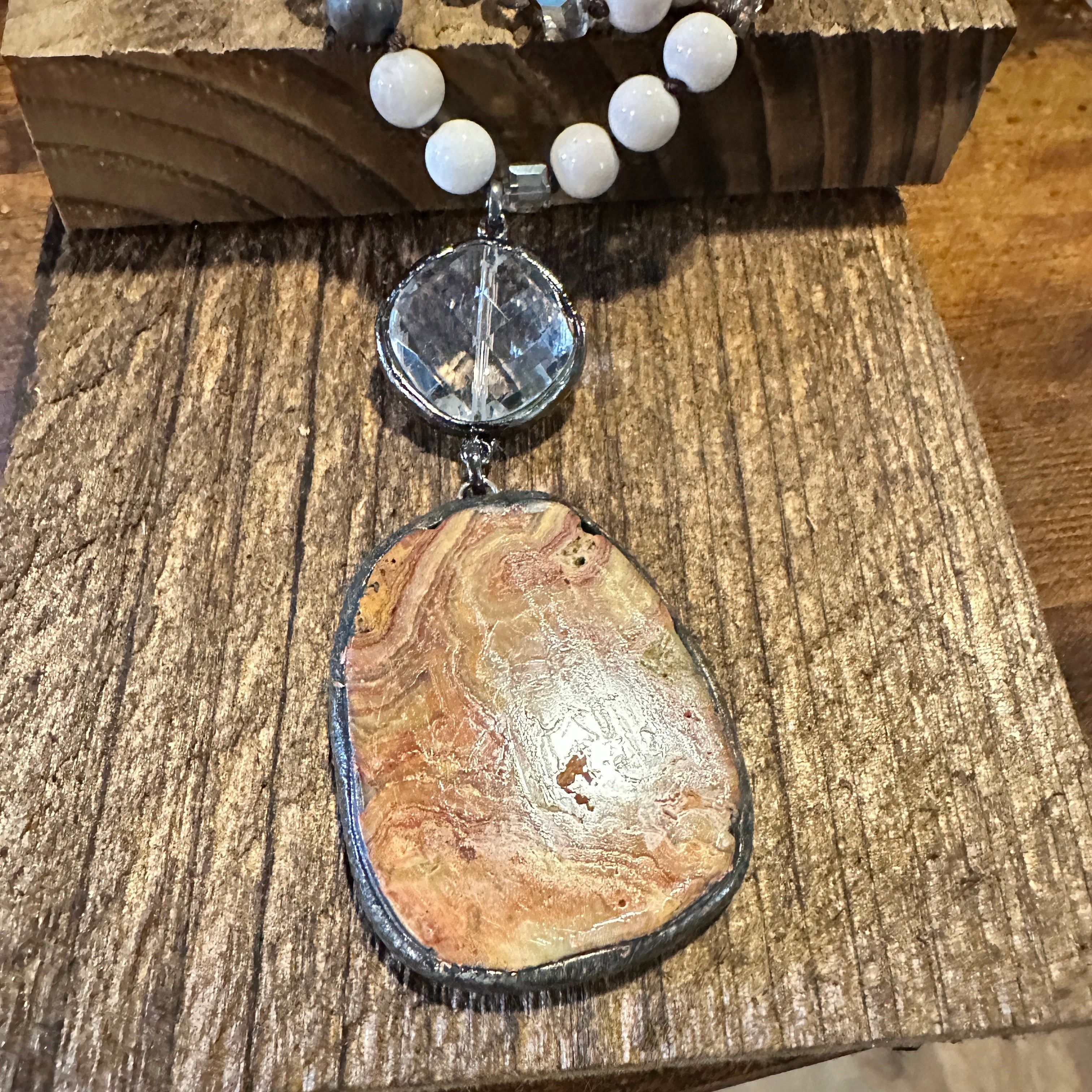 Other Bohemian Vintage Natural Stone Beaded Pendant Necklace | Tri Size ONE SIZE - 5 Thumbnail