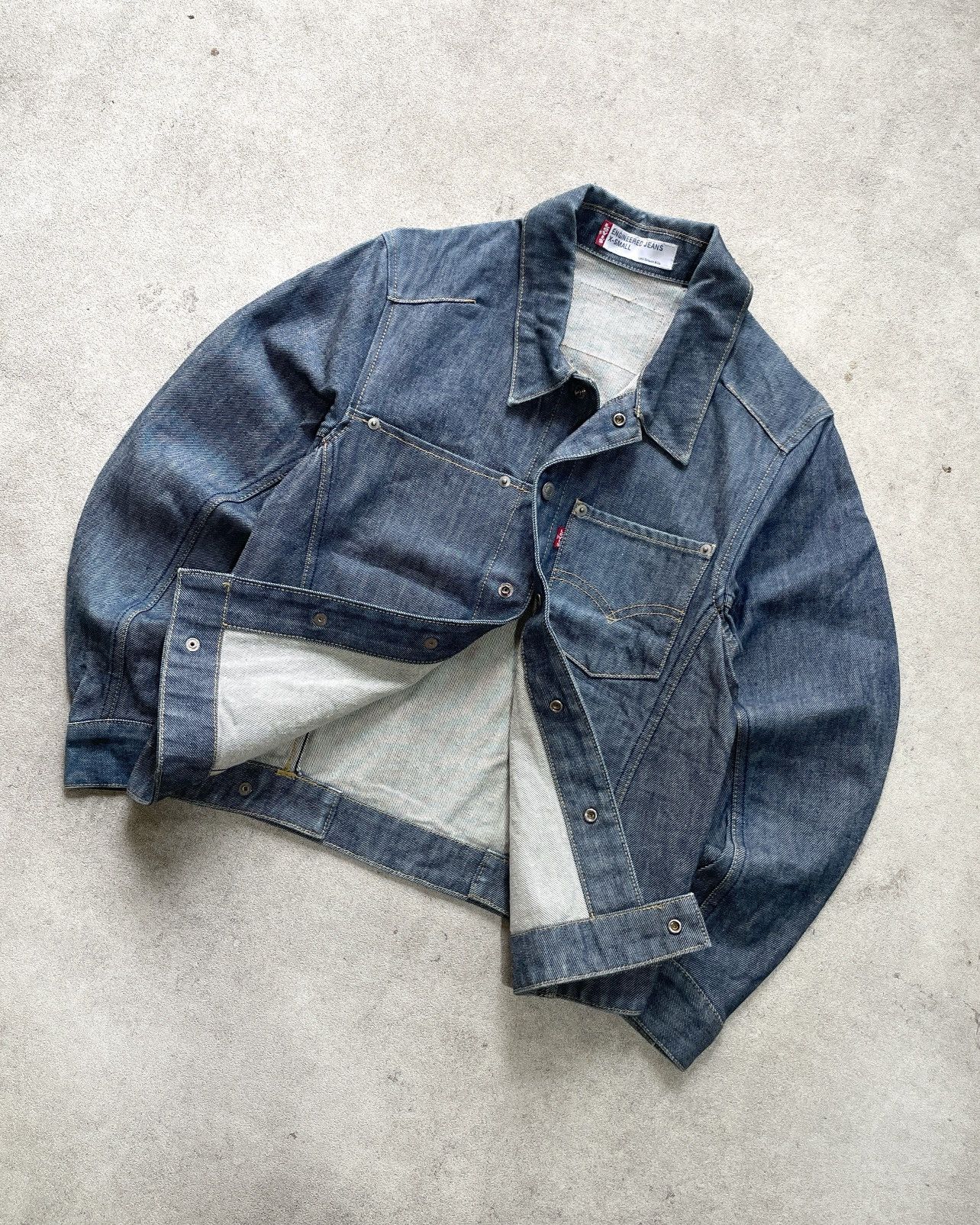 Engineered Garments × Levi's Vtg 90s Levis Engineered Jeans Blue Denim Jacket Japan y2k ♻️ Size US XS / EU 42 / 0 - 4 Thumbnail