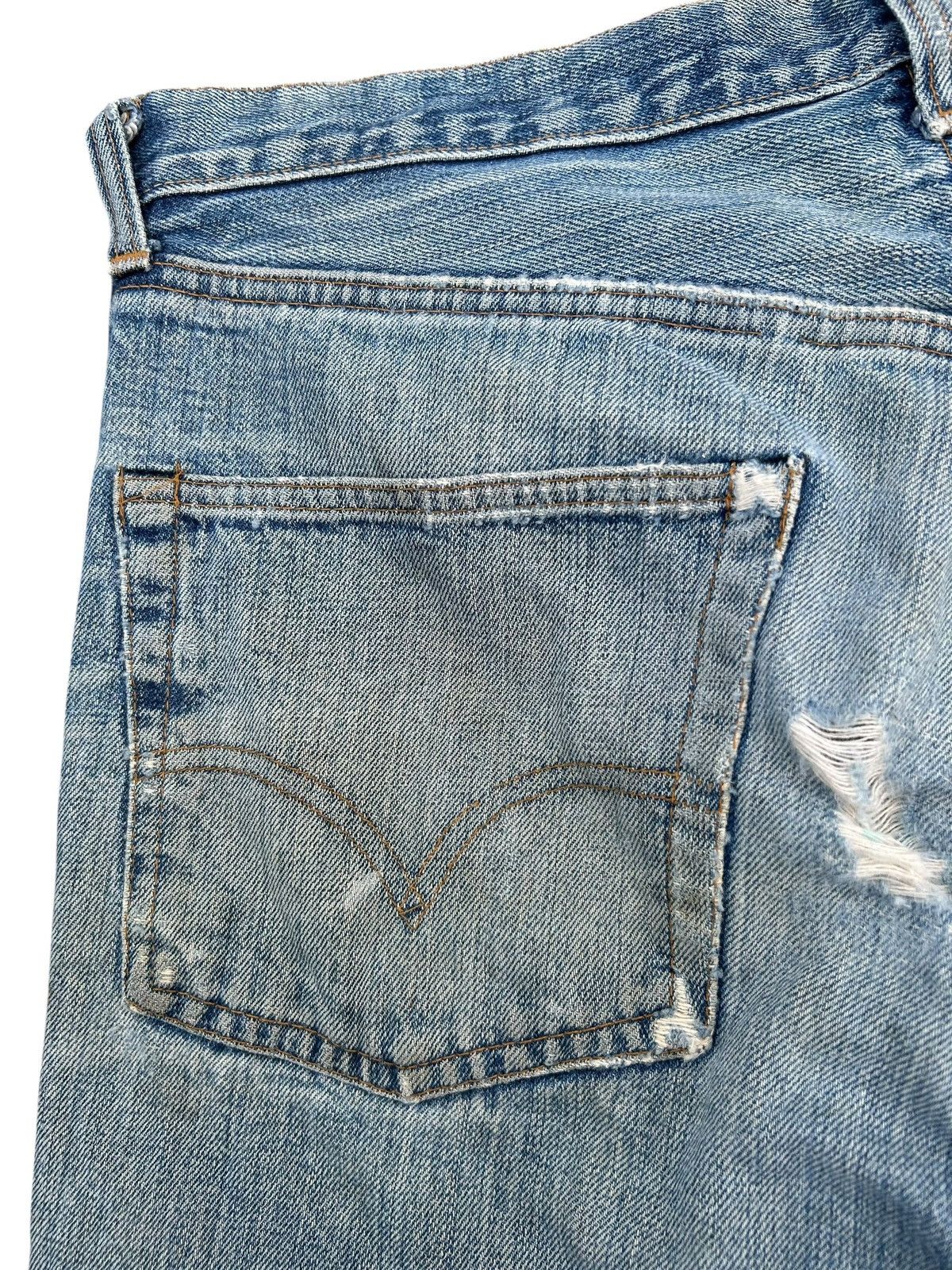 Levi's Thrashed 70s-80s Vintage Levis 6 Selvedge Short Denim jeans Size US 33 - 12 Thumbnail