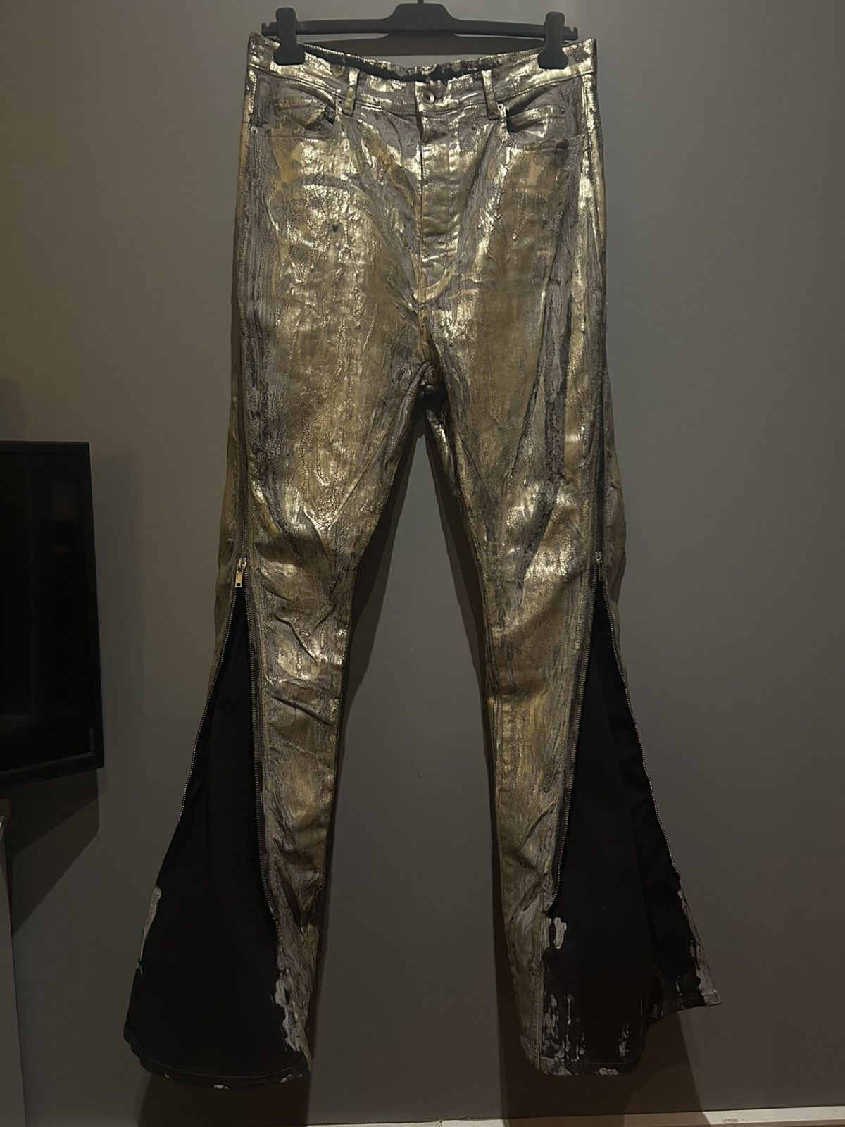 Rick Owens RICK OWENS Gold Bolan Banana Jeans Size US 33 - 5 Thumbnail