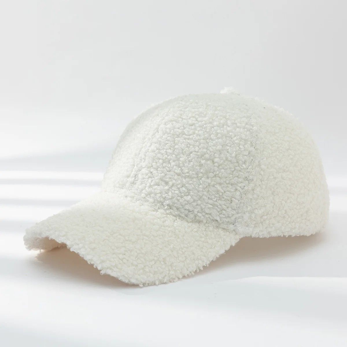 Other White Cozy Sherpa Fleece Baseball Cap Winter Warm Soft Hat Size ONE SIZE - 1 Thumbnail