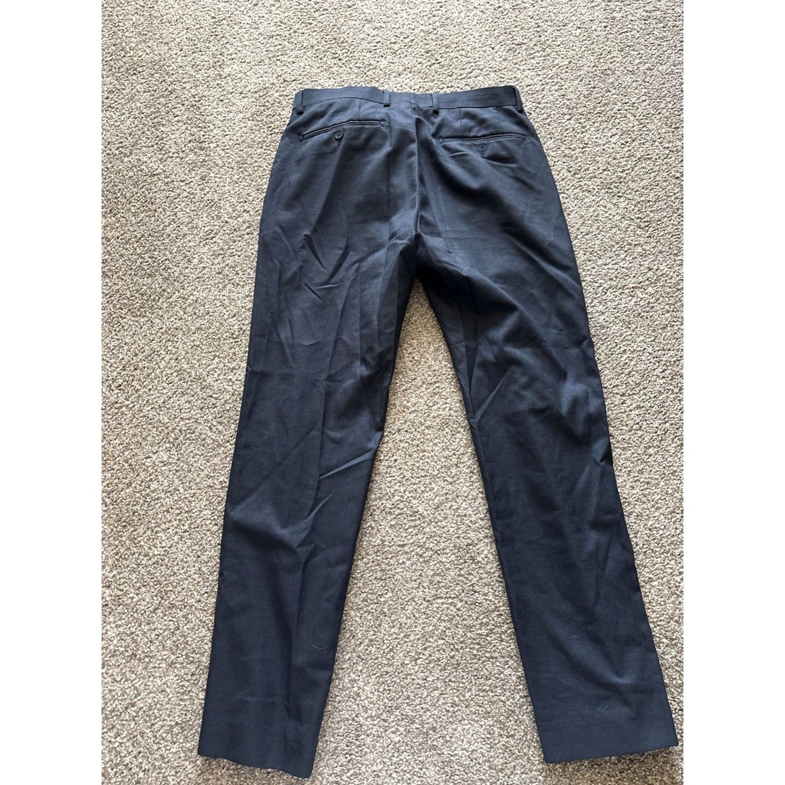 Calvin Klein VINTAGE? CALVIN KLEIN Dress Pants Mens Navy Blue 32X30 Flat Front Button Straight Leg Inseam 30 Formal Dressy Pants?? Size 24" / US 00 / IT 34 - 4 Thumbnail