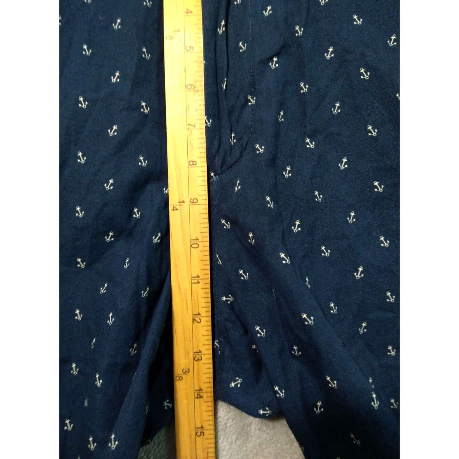 J.Crew J.CREW Shorts Mens 35 Blue Gramercy Cotton Anchor Nautical Preppy Coastal Chino Casual Pocket Pockets Geometric Vintage No Size US 35 - 4 Thumbnail
