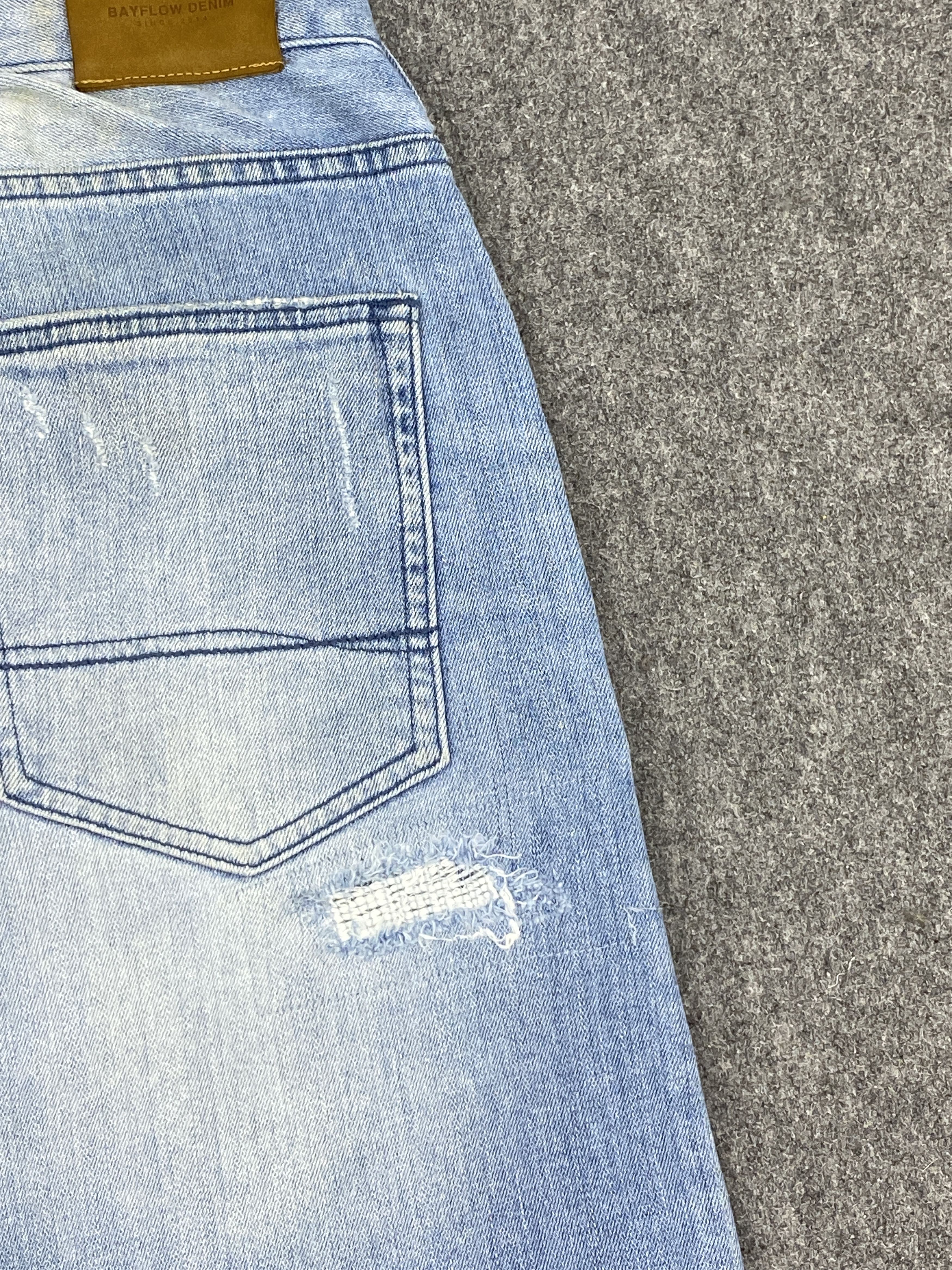 Japanese Brand Vintage Bayflow Denim Patches Skinny Jeans DP2720 Size US 30 / EU 46 - 17 Thumbnail