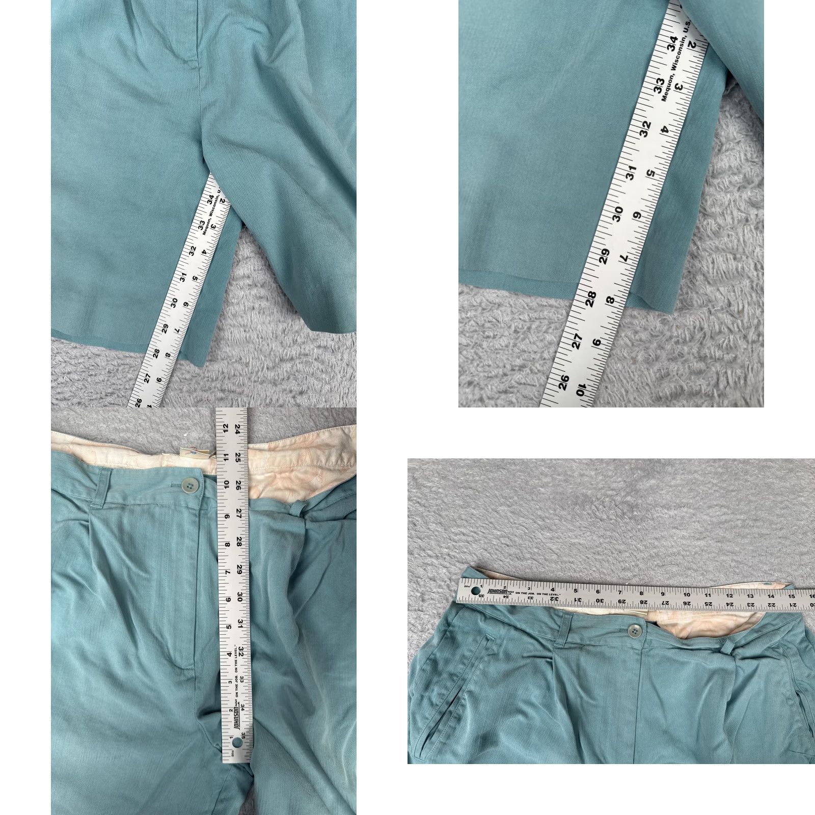 Tommy Bahama Tommy Bahama Shorts 12 Green 100% Silk Pleated Dressy Casual Herringbone Womens Size 34" / US 12 / IT 48 - 8 Thumbnail