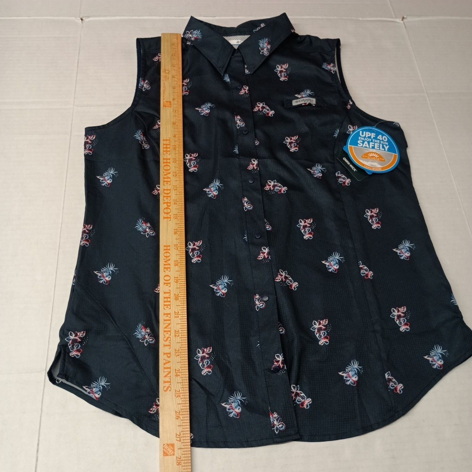 Columbia Columbia Women's Tamiami Shirt Size L Navy Blue Floral Print Size L / US 10 / IT 46 - 5 Thumbnail