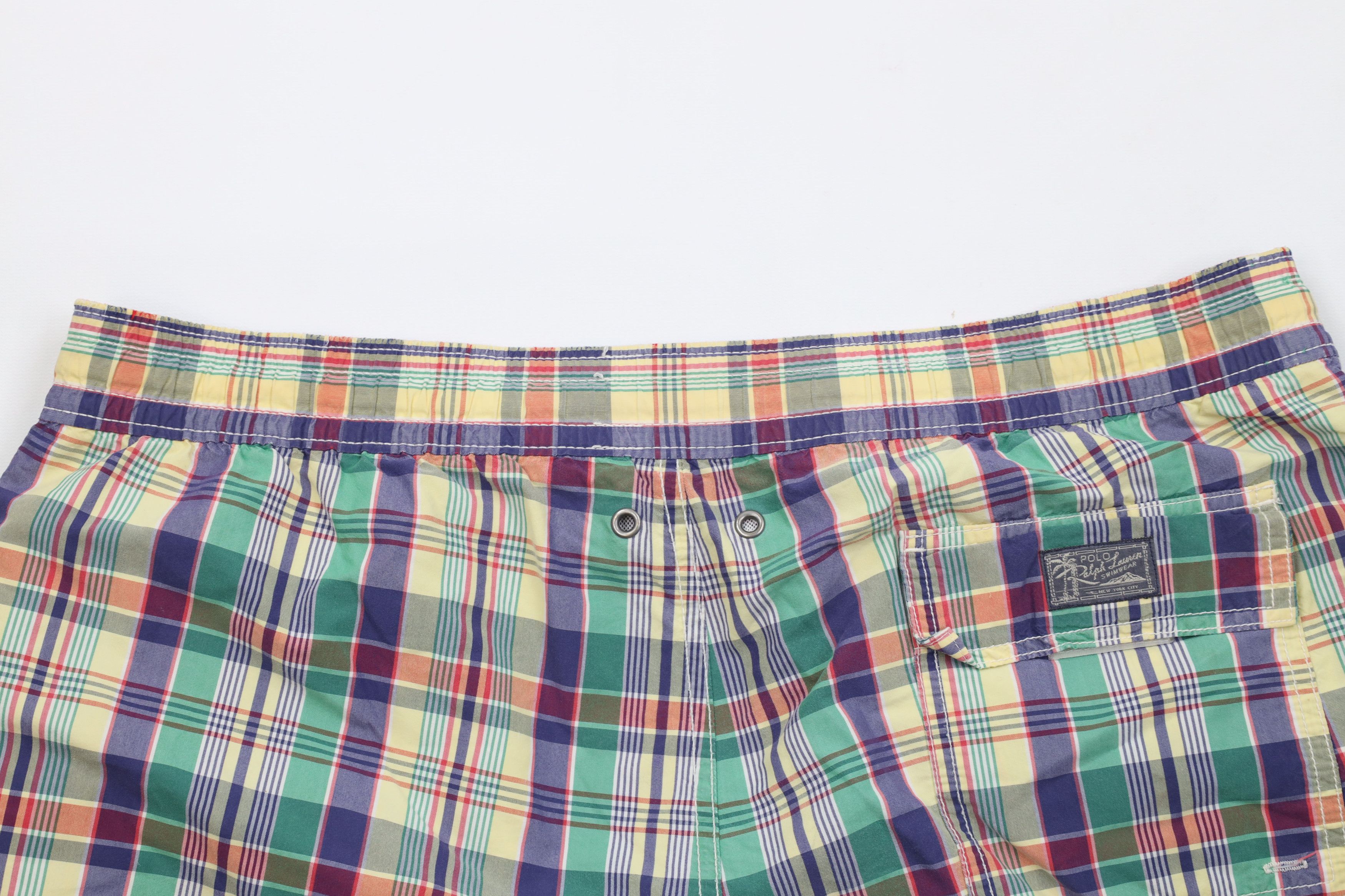 Ralph Lauren Vintage 90s Ralph Lauren Madras Plaid Lined Shorts Trunks Size US 34 / EU 50 - 12 Thumbnail
