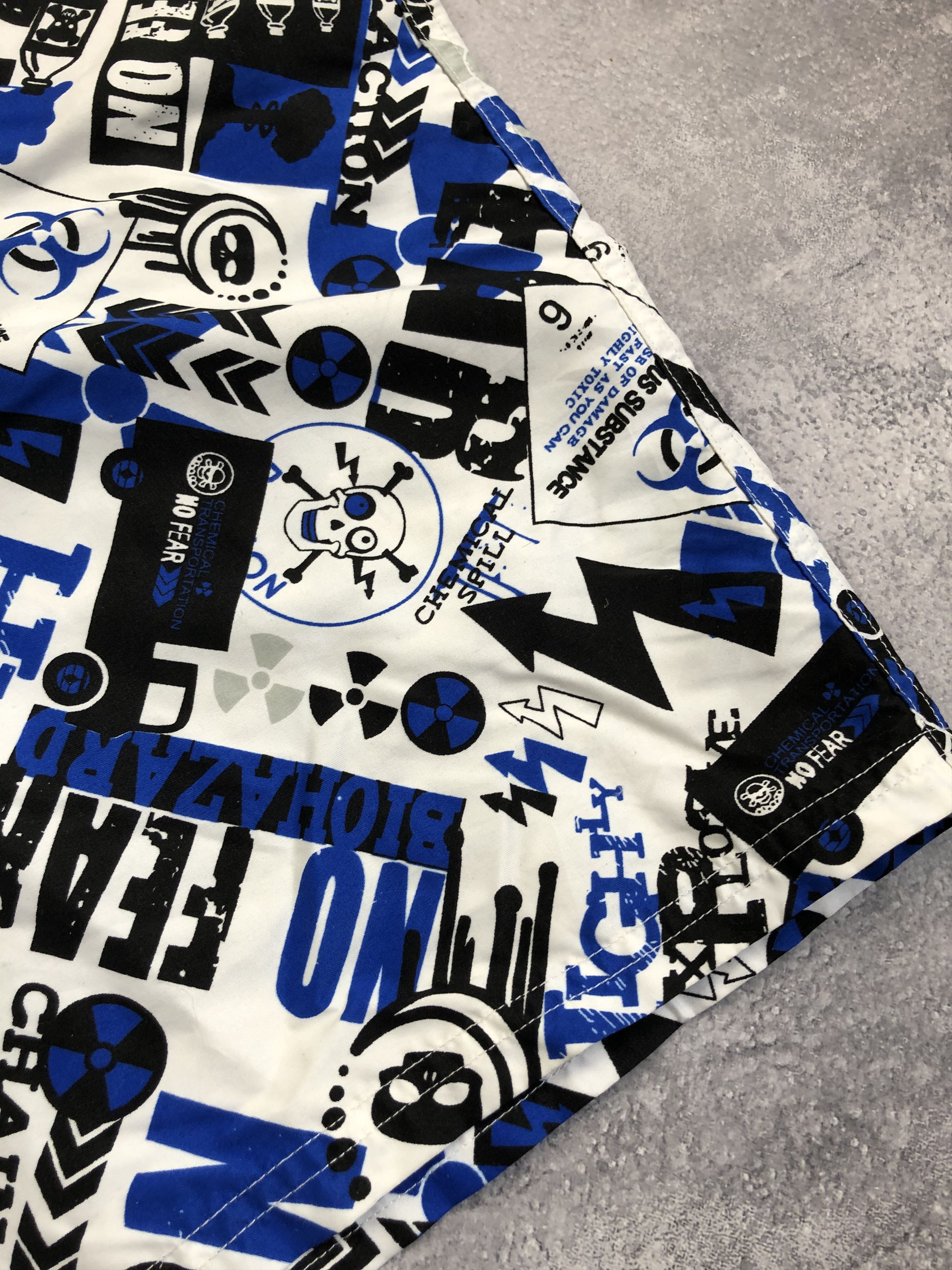 No Fear NO FEAR Crazy Y2k Monogram Shorts Streetwear Beach Serf Size US 33 - 4 Thumbnail