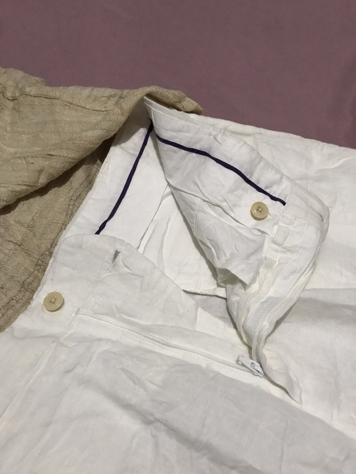 Ralph Lauren Purple Label RL PURPLE LABEL, RALPH LAUREN PURE LINEN SHORT made in Italy Size US 38 / EU 54 - 4 Thumbnail
