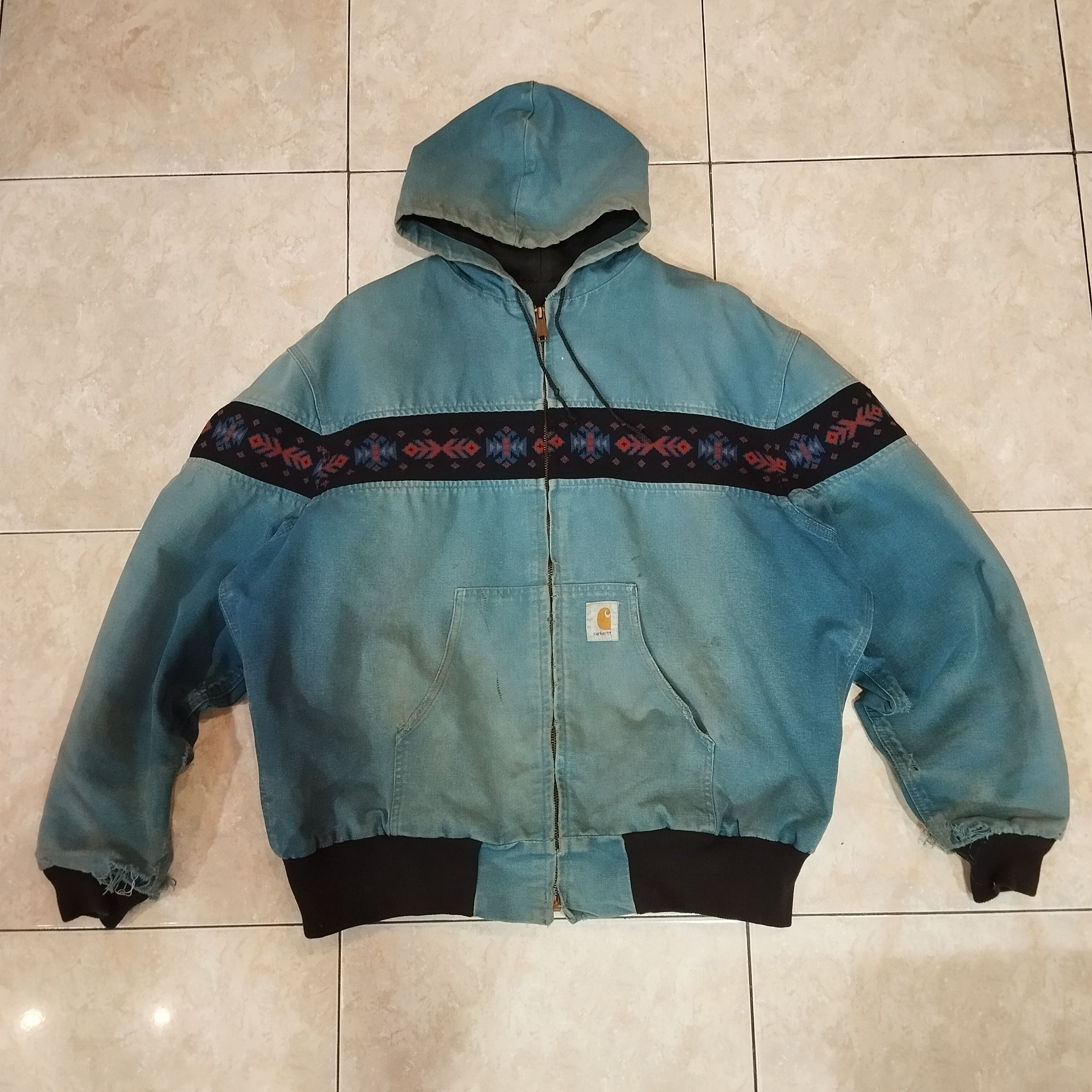 Carhartt Vtg 90s Active Jacket Navajo/ Aztec forest green Size US XXL / EU 58 / 5 - 1 Thumbnail