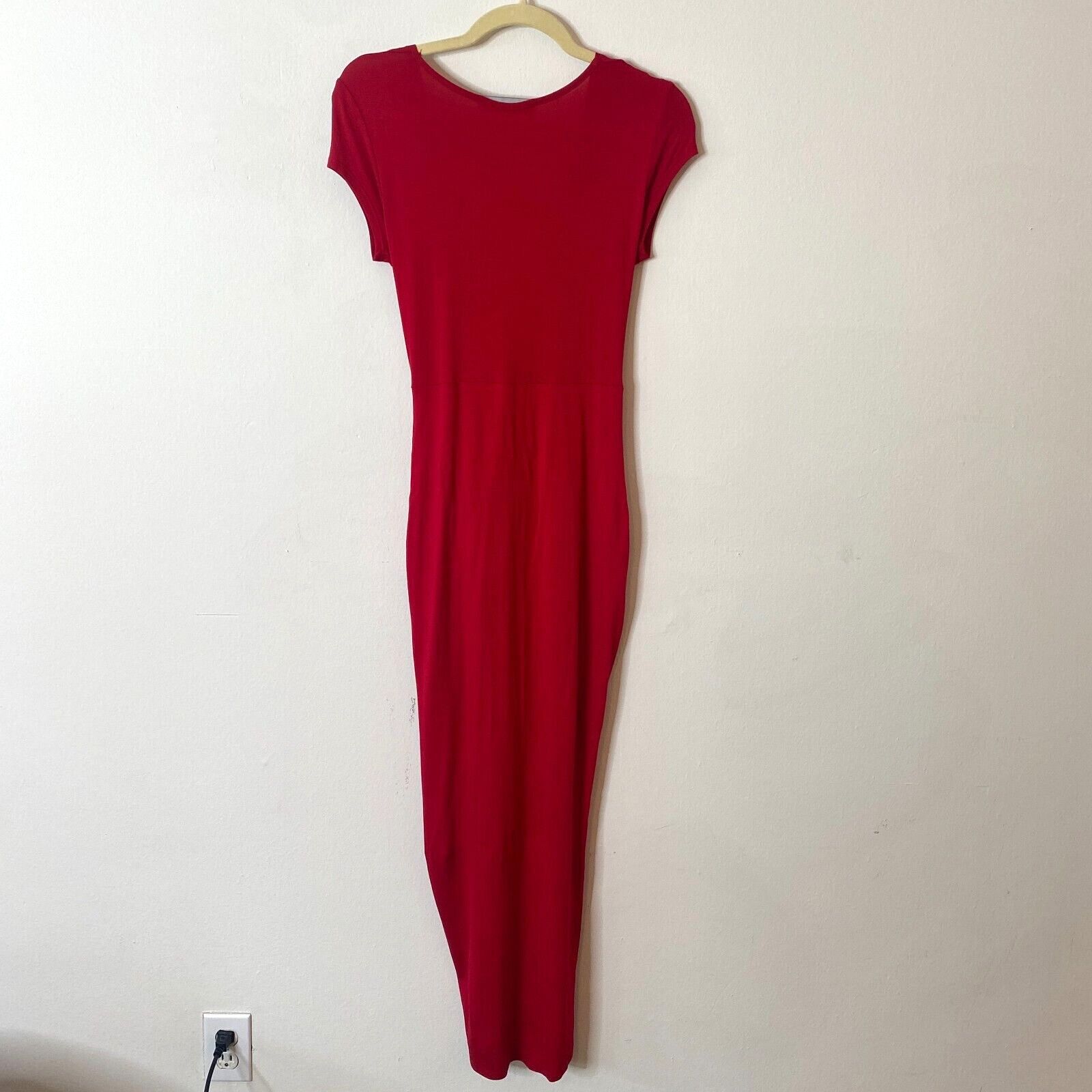 Other Sabora Red Deep-V Twist Front Cap Sleeve Bodycon Maxi Dress Size M / US 6-8 / IT 42-44 - 5 Thumbnail