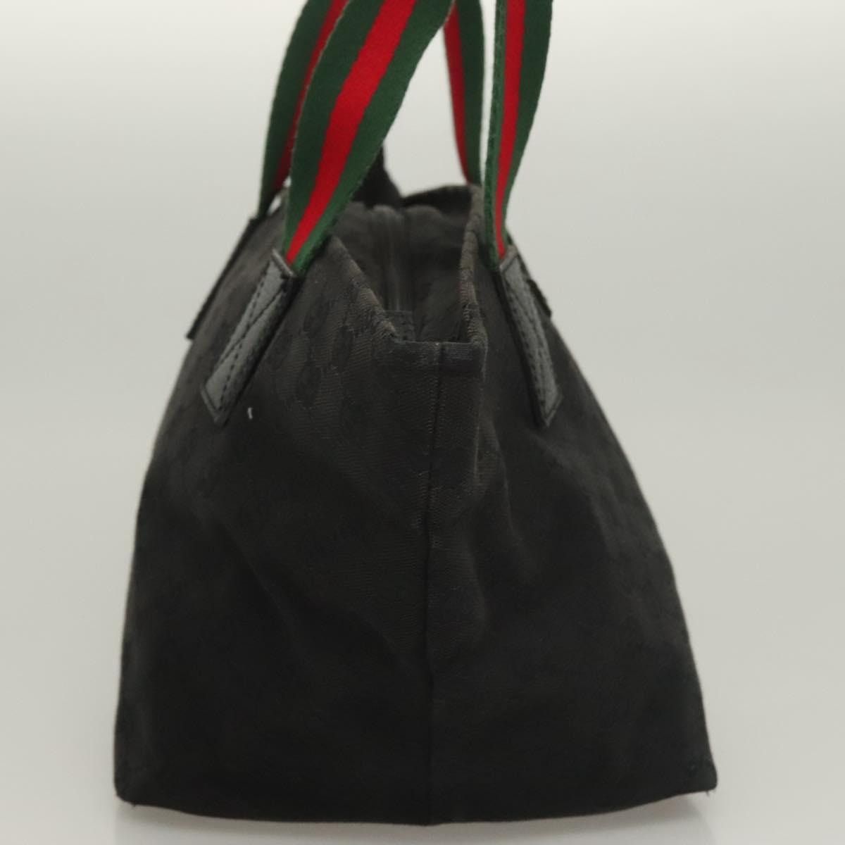 Gucci GUCCI GG Canvas Web Sherry Line Tote Bag Black Silver Size ONE SIZE - 5 Thumbnail