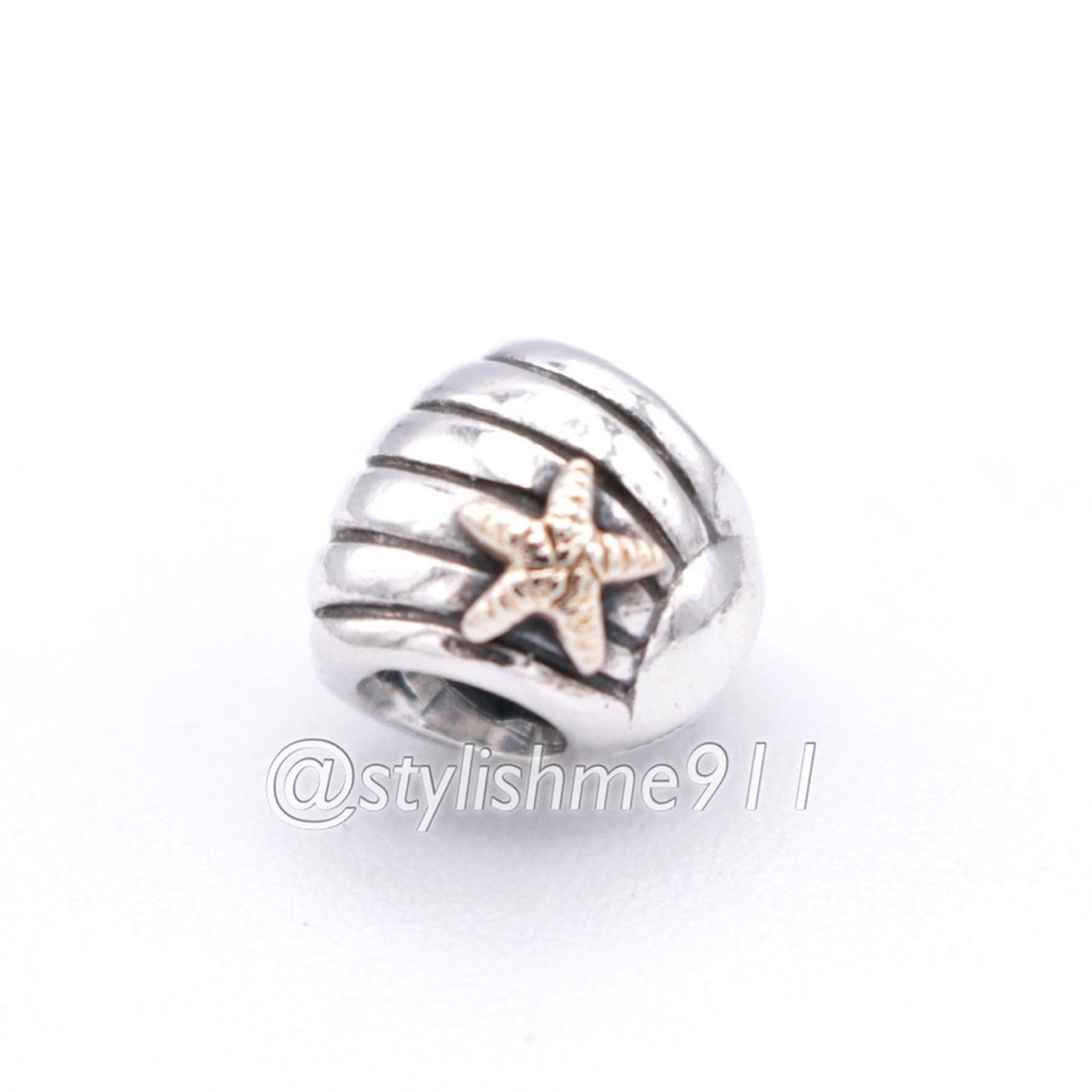 pandora Authentic PANDORA Sea Shell Charm with 14K Gold - 790249 Size ONE SIZE - 7 Thumbnail
