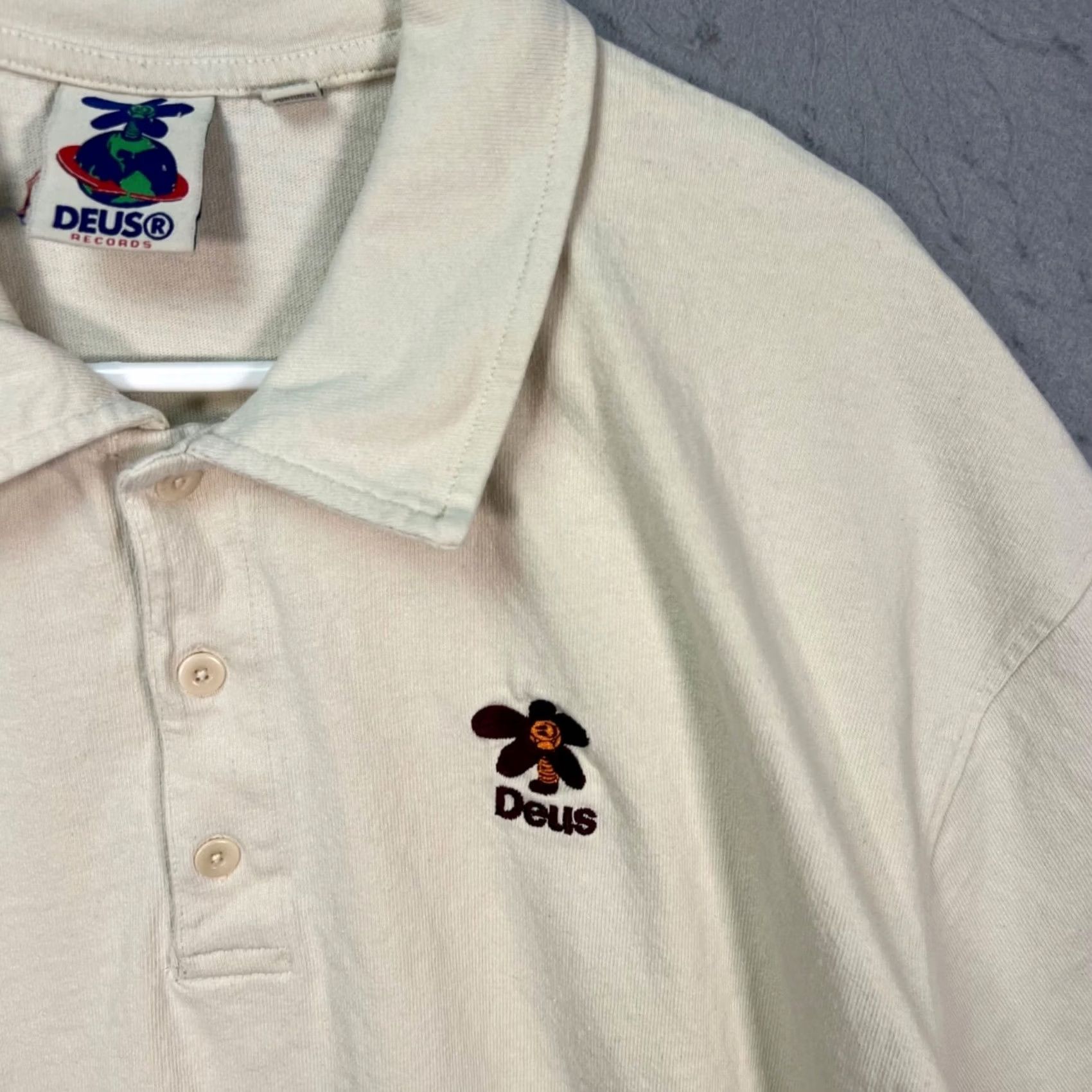 Deus Ex Machina Deus Mens Size Large Stokes Embroidered Beige Polo Shirt Shirt Adult Mens Large Beige Embroidered Polo - Size US L / EU 52-54 / 3 - 6 Thumbnail