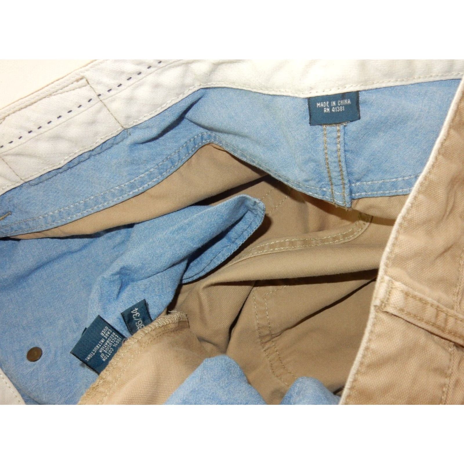 Polo Ralph Lauren VINTAGE Polo Ralph Lauren Men Jeans 38x36 Regular Straight Beige 90s Mens Size US M / EU 48-50 / 2 - 6 Thumbnail