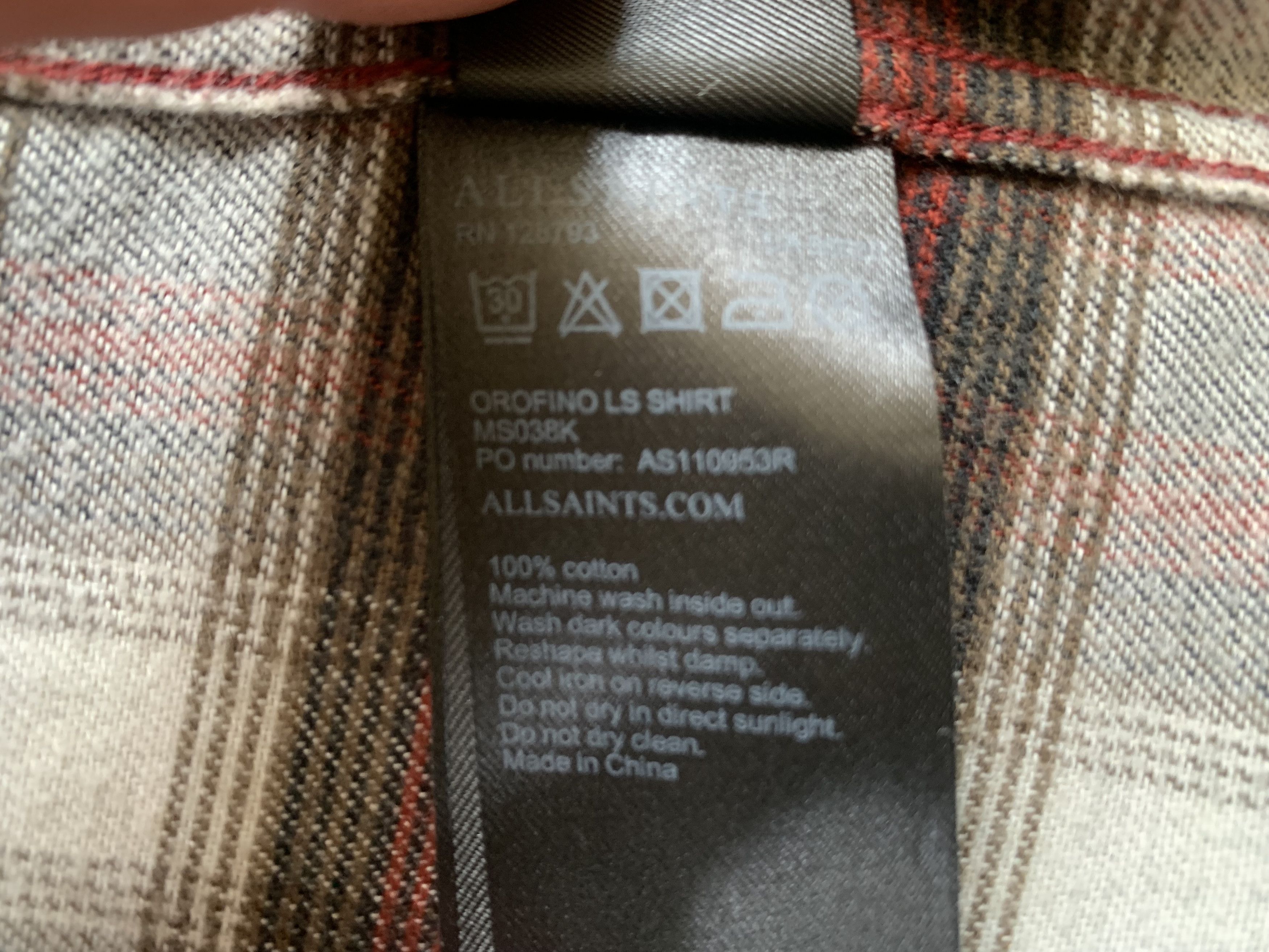 Allsaints Allsaints Redondo Cotton Long Sleeve Flannel Plaid Shirt Size US M / EU 48-50 / 2 - 9 Thumbnail
