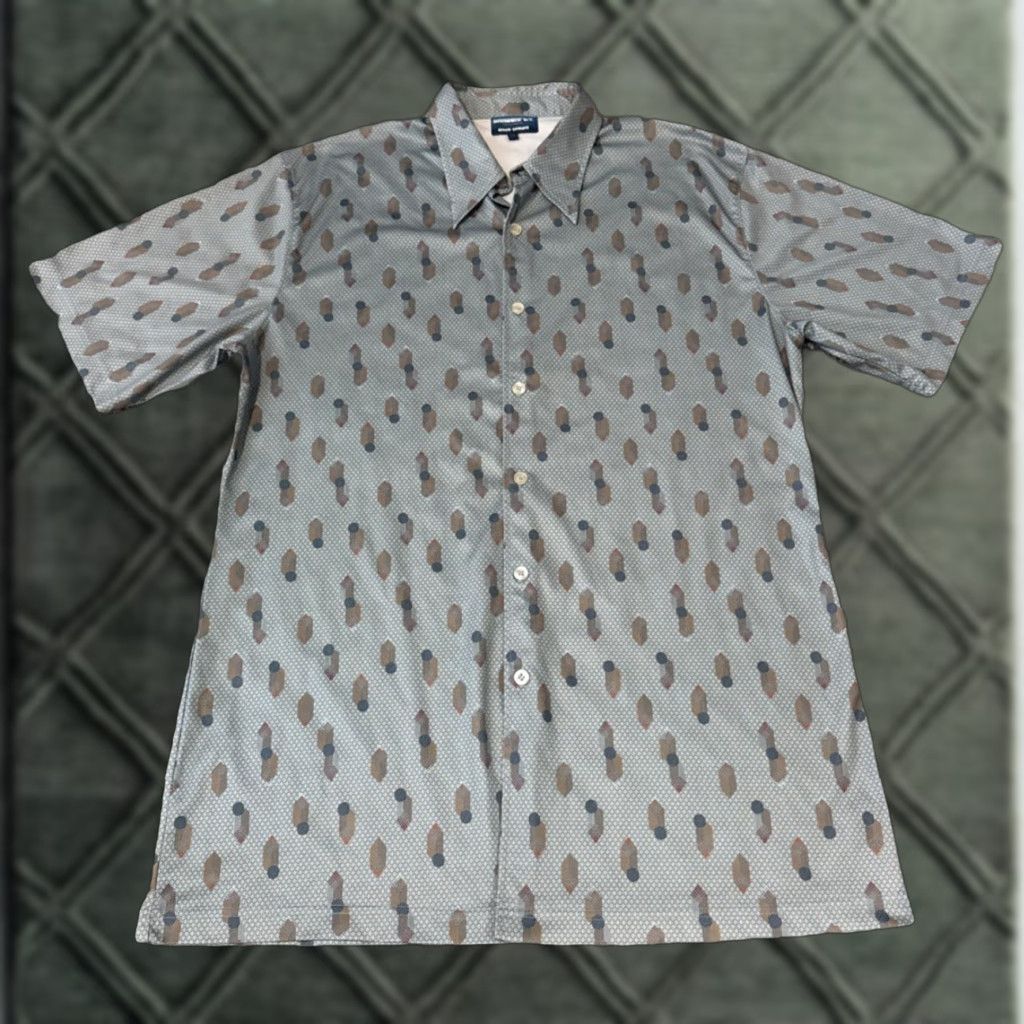 Vintage Dragonfly Button-Up Shirt XL Retro Ivory Short Sleeve Pattern Print Men Size US XL / EU 56 / 4 - 1 Thumbnail