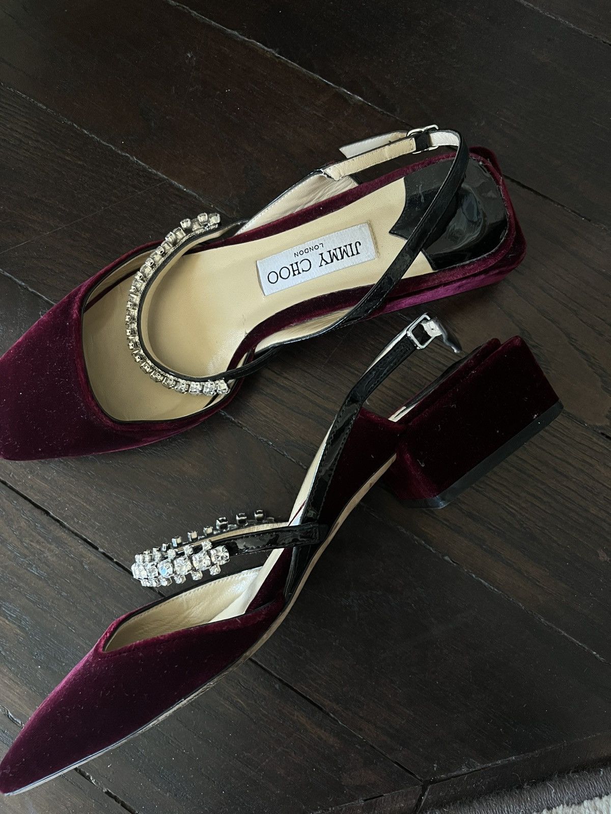 Jimmy Choo Jimmy Choo bedazzled velvet shoes Size US 9.5 / IT 39.5 - 4 Thumbnail