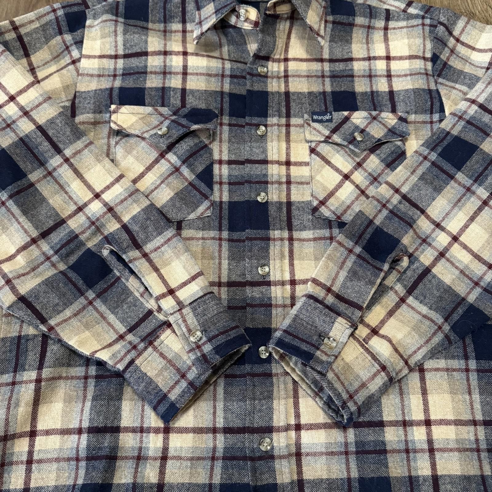 Wrangler Vintage 80s Wrangler Flannel Western Cowboy Size US L / EU 52-54 / 3 - 4 Thumbnail