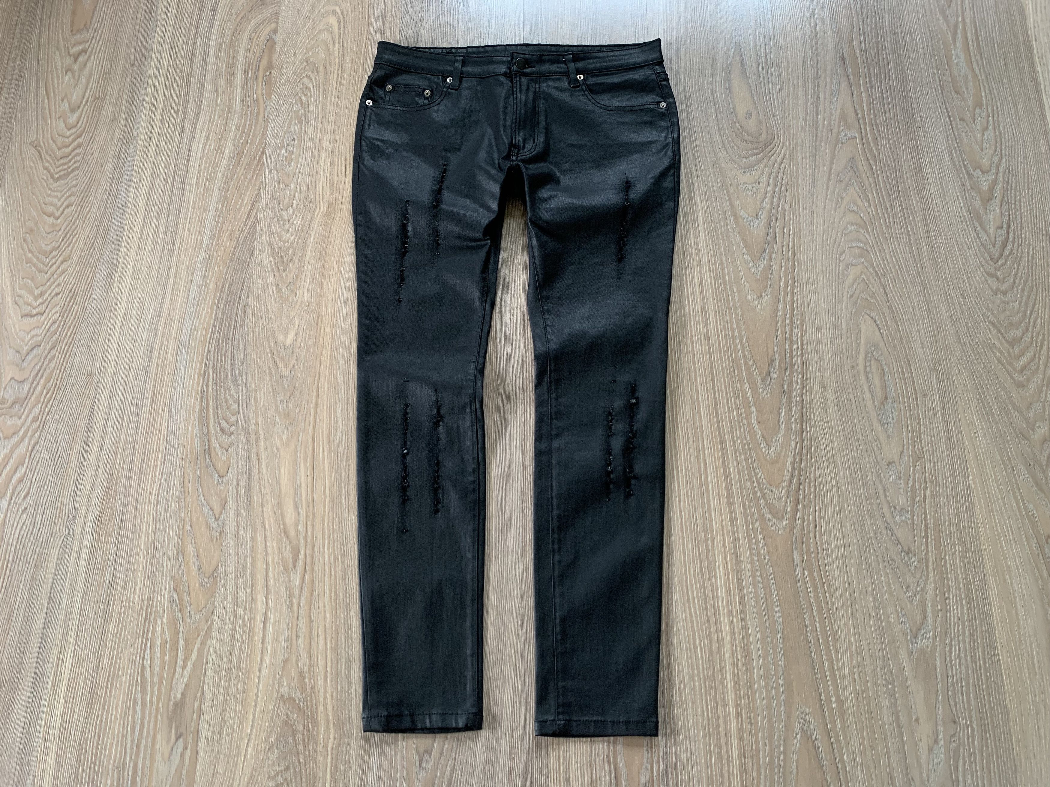 Designer Italian MJ Risin Waxed Men's Trousers Size US 36 / EU 52 - 2 Thumbnail