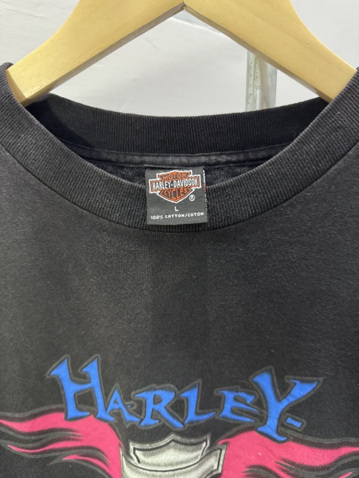 Harley Davidson Rare! Vintage Harley Davidson Blue Flames 1998 Size US L / EU 52-54 / 3 - 6 Thumbnail