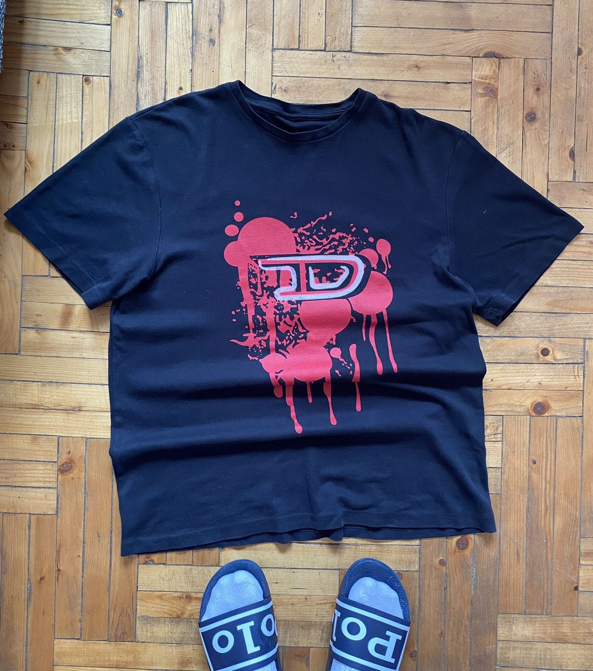 Diesel × Vintage Vintage Diesel 90's Big Logo Avant Garde Tee Size US L / EU 52-54 / 3 - 1 Thumbnail