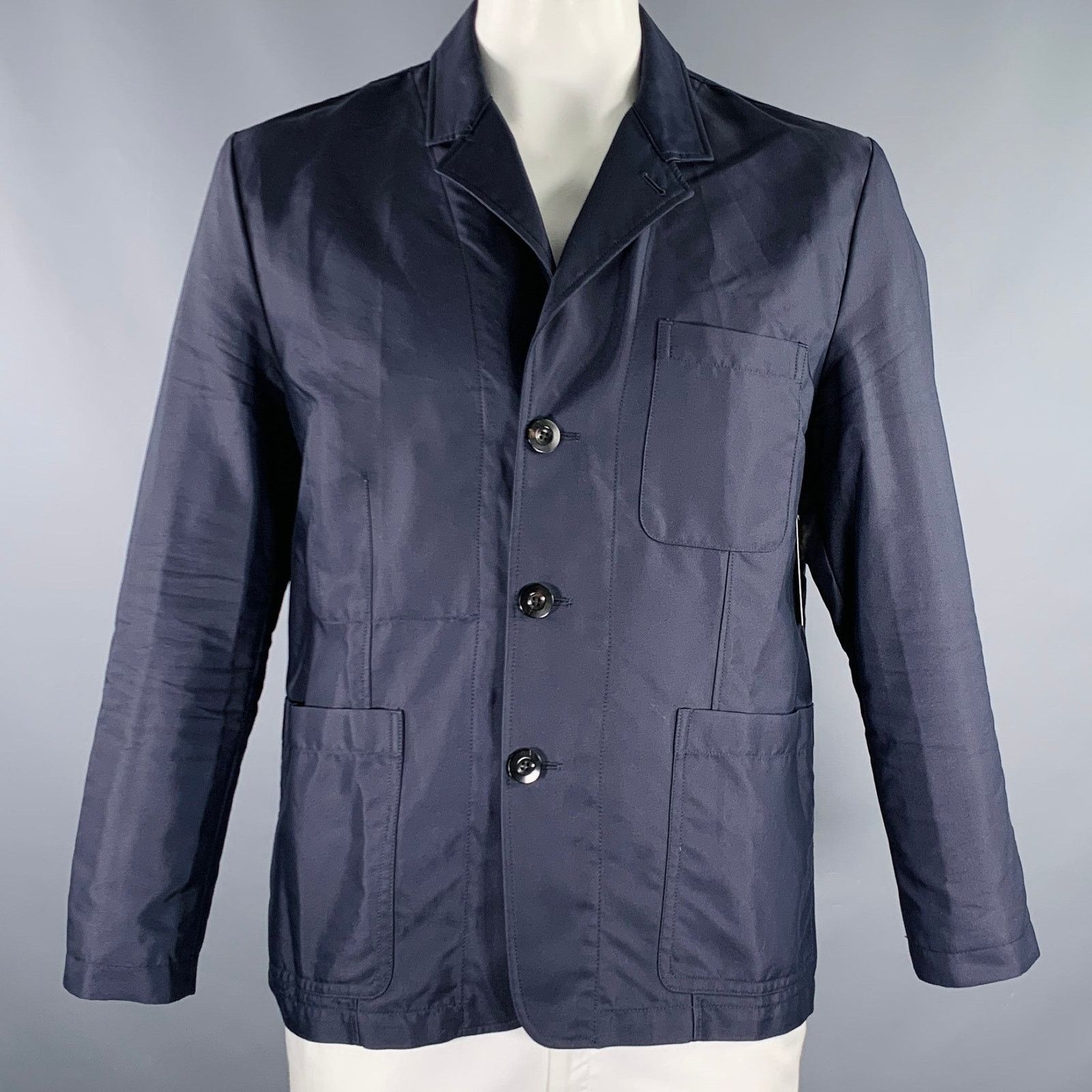 Paul Smith PAUL SMITH Size XL Navy Nylon Cotton Single Breasted Jacket Size US XL / EU 56 / 4 - 1 Thumbnail