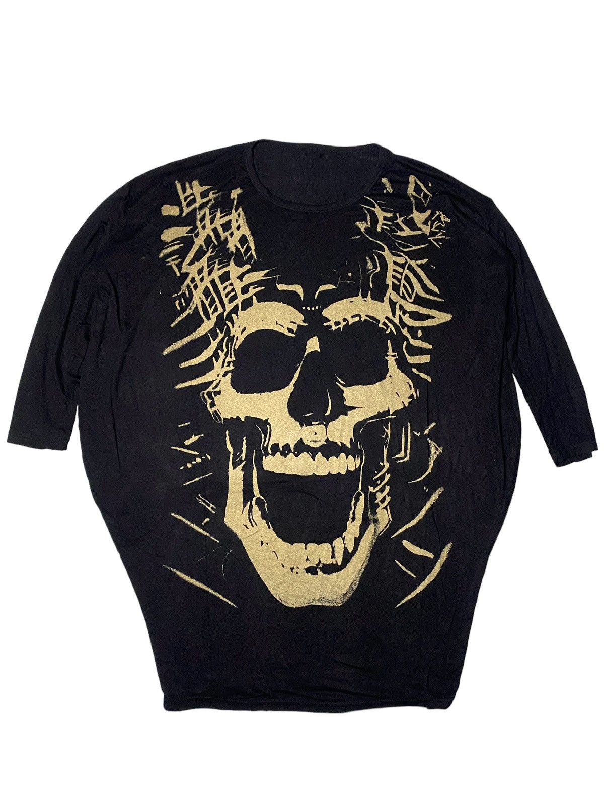 Japanese Brand 2000's Skull Tribal Punk Style Raglan Size US XXL / EU 58 / 5 - 1 Thumbnail