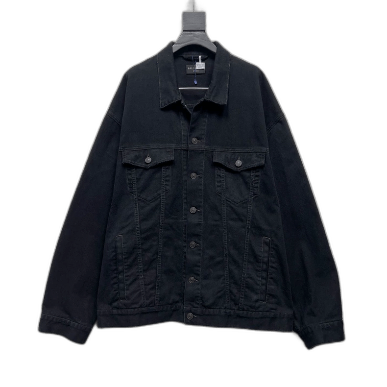 Balenciaga Balenciaga Black Denim Logo Jacket Size US M / EU 48-50 / 2 - 1 Thumbnail
