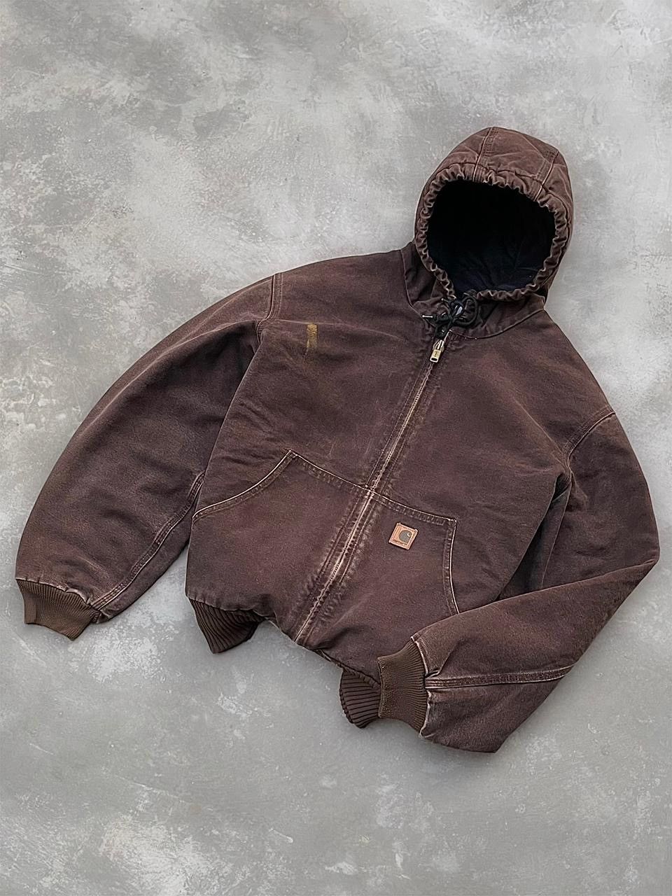 Carhartt Fadedd Dark Brown Carhartt Hooded Active Jacket J130-DKB Size US L / EU 52-54 / 3 - 2 Thumbnail