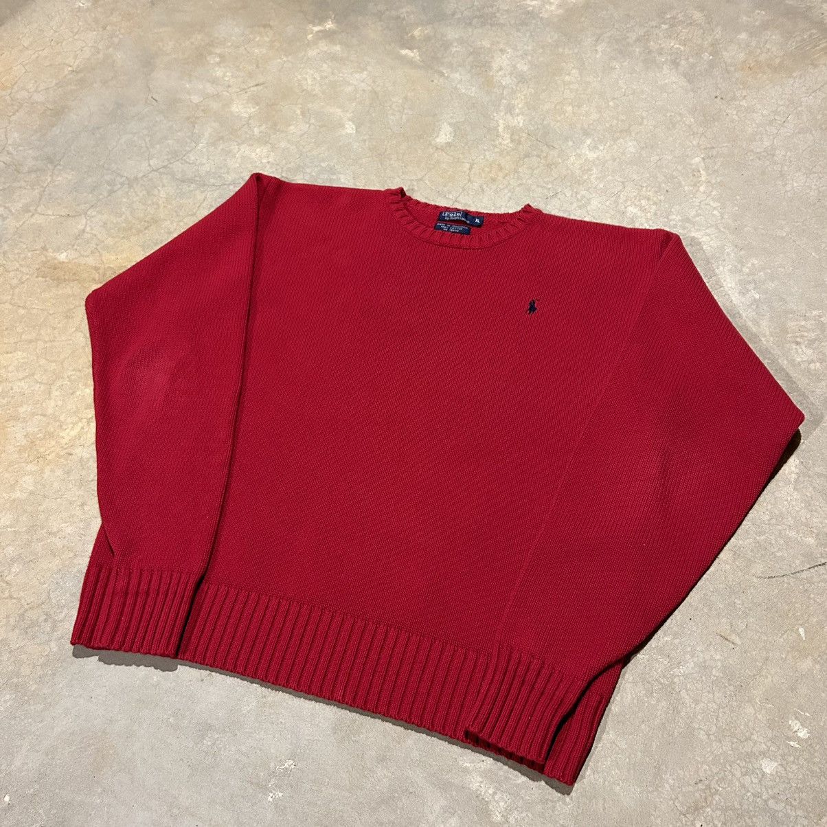 Polo Ralph Lauren × Vintage Essential Vintage 90s Polo Ralph Lauren Knit Sweater Red Size US XL / EU 56 / 4 - 2 Thumbnail