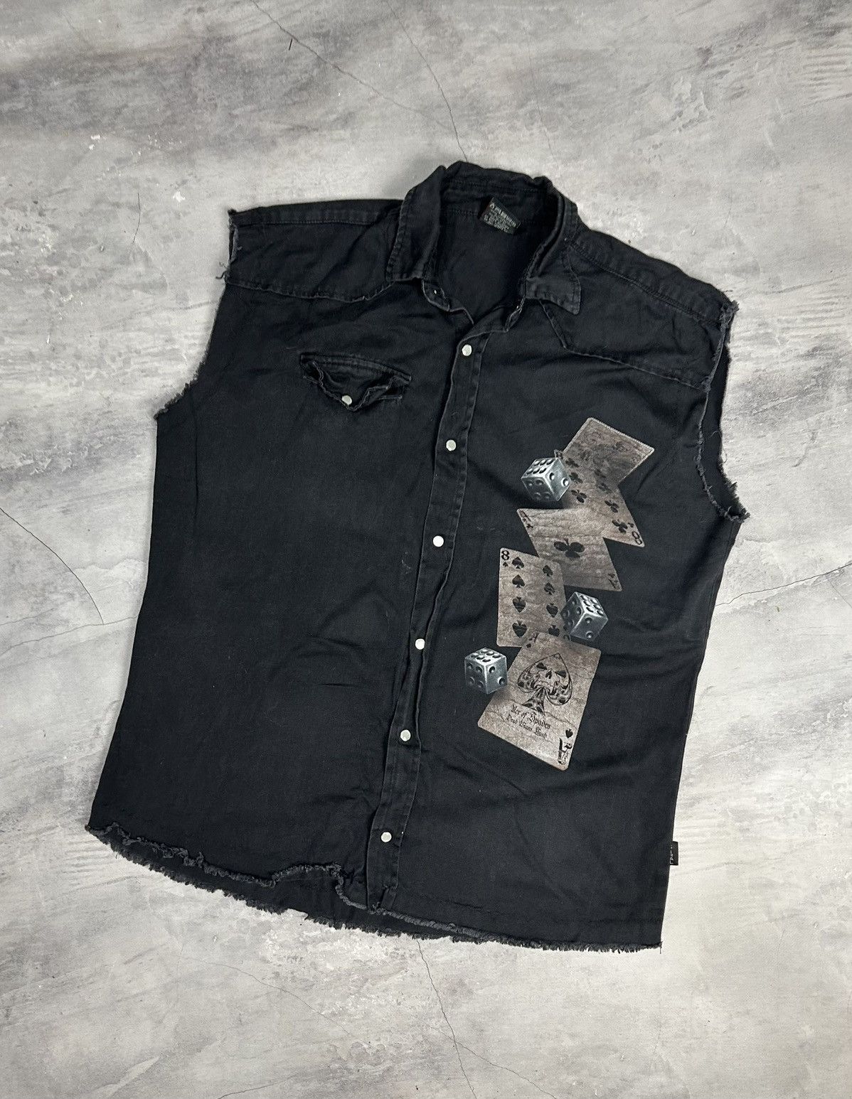 Vintage Evil Spiral denim vest archive opium Y2K Size